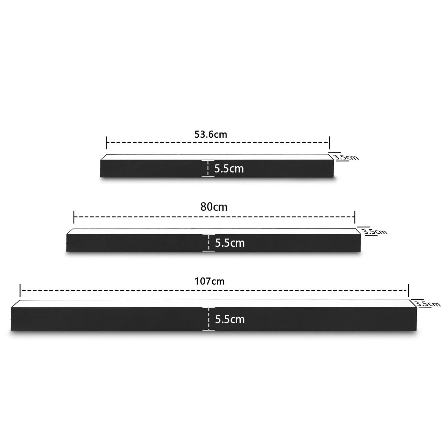 ZMH Deckenlampe LED Deckenleuchte Wohnzimmer - 53.6CM Wohnzimmerlampe Lang Schwarz Schlafzimmerlampe Modern Dimmbar mit Fernbedienung 17W Deckenbeleuchtung Panel f¨¹r Schlafzimmer