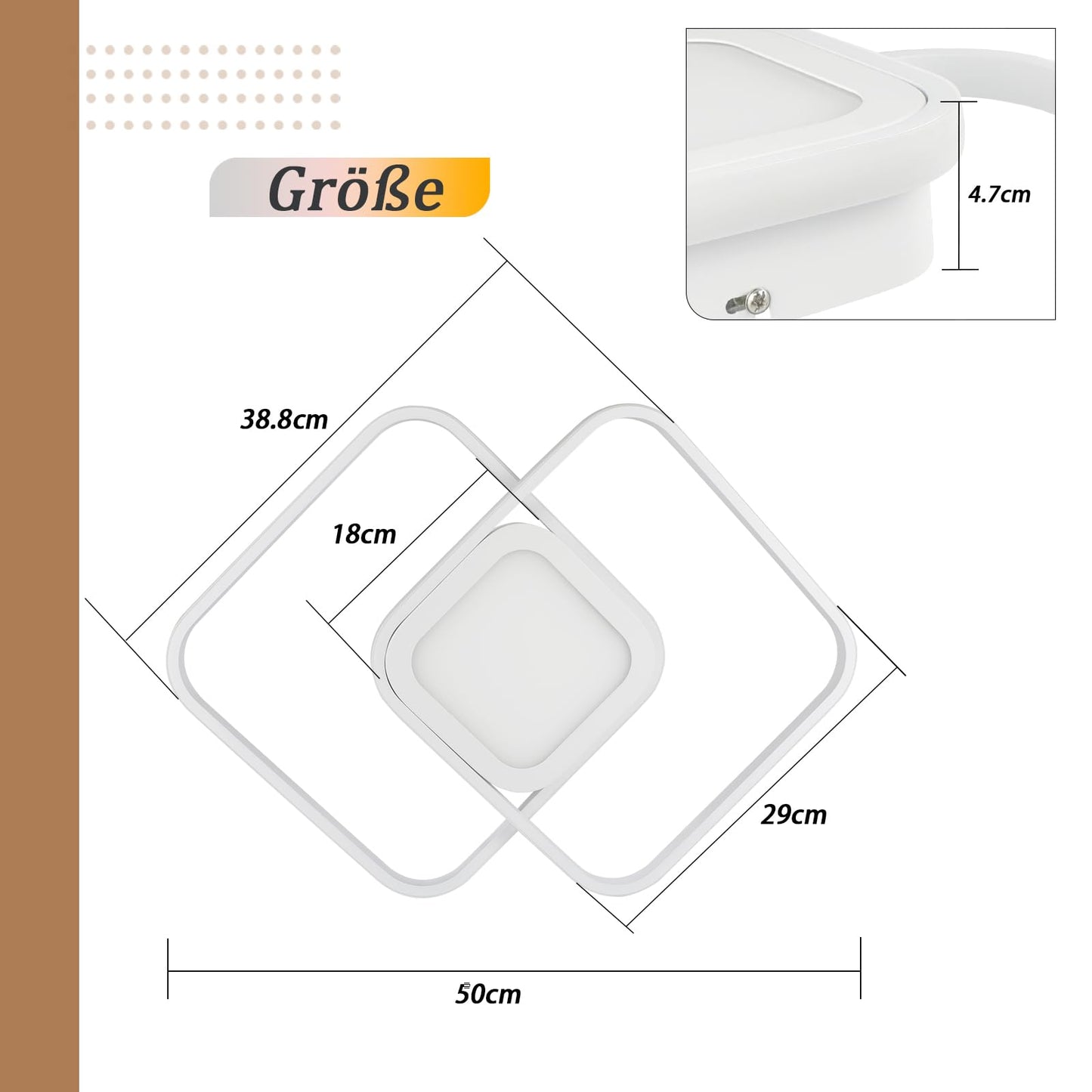 ZMH LED Deckenleuchte Deckenlampe Dimmbar - Modern 48W Wei? Schlafzimmerlampe mit Fernbedienung Metall Design Wohnzimmerlampe f¨¹r Schlafzimmer Wohnzimmer K¨¹che Esszimmer