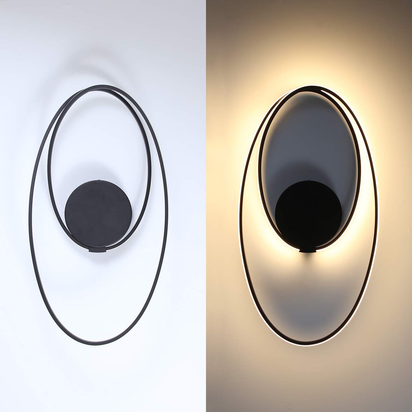 ZMH LED Deckenleuchte Deckenlampe Wohnzimmer - 36W Wohnzimmerlampe Schlafzimmer 3000K Warmwei? Schlafzimmerlampe Schwarz Modern Design Deckenbeleuchtung Ring K¨¹che f¨¹r Esszimmer B¨¹ro Flur Balkon Hotel