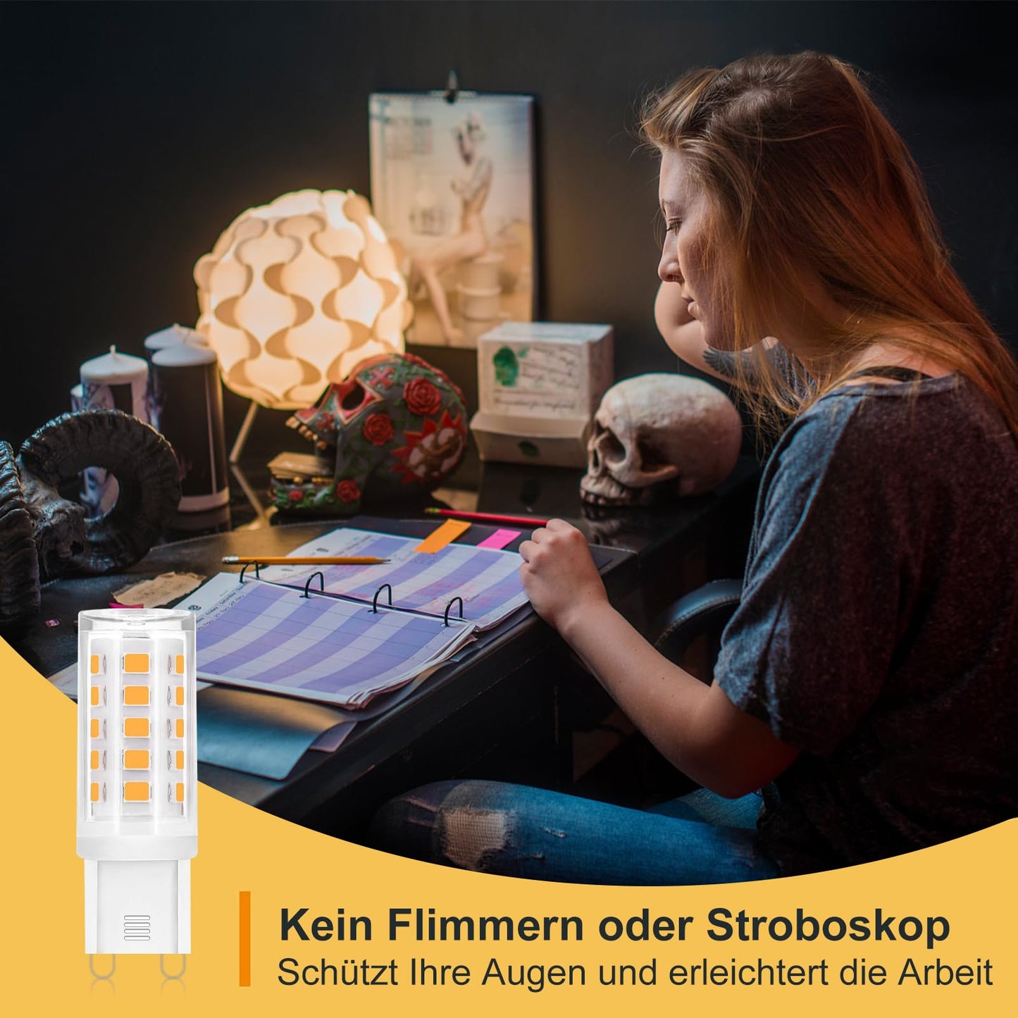 ZMH G9 LED Lampe - Warmwei? Leuchtmittel G9 3W LED Birne G9 Gl¨¹hbirne Ersatz f¨¹r 28W 30W 40W Halogenlampe G9 Sockel Gl¨¹hlampe Kein Flackern Enegiesparende Nicht Dimmbar 5er Pack