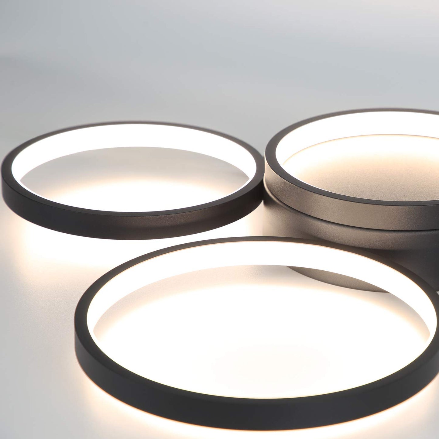 ZMH Deckenlampe LED dimmbar Wohnzimmerlampe Deckenleuchte Schlafzimmer Schwarz 38W Modern Ring Design Deckenbeleuchtung farbwechsel mit Fernbedienung Kinderzimmerlampe B¡§1rolampe K¡§1chenlampe
