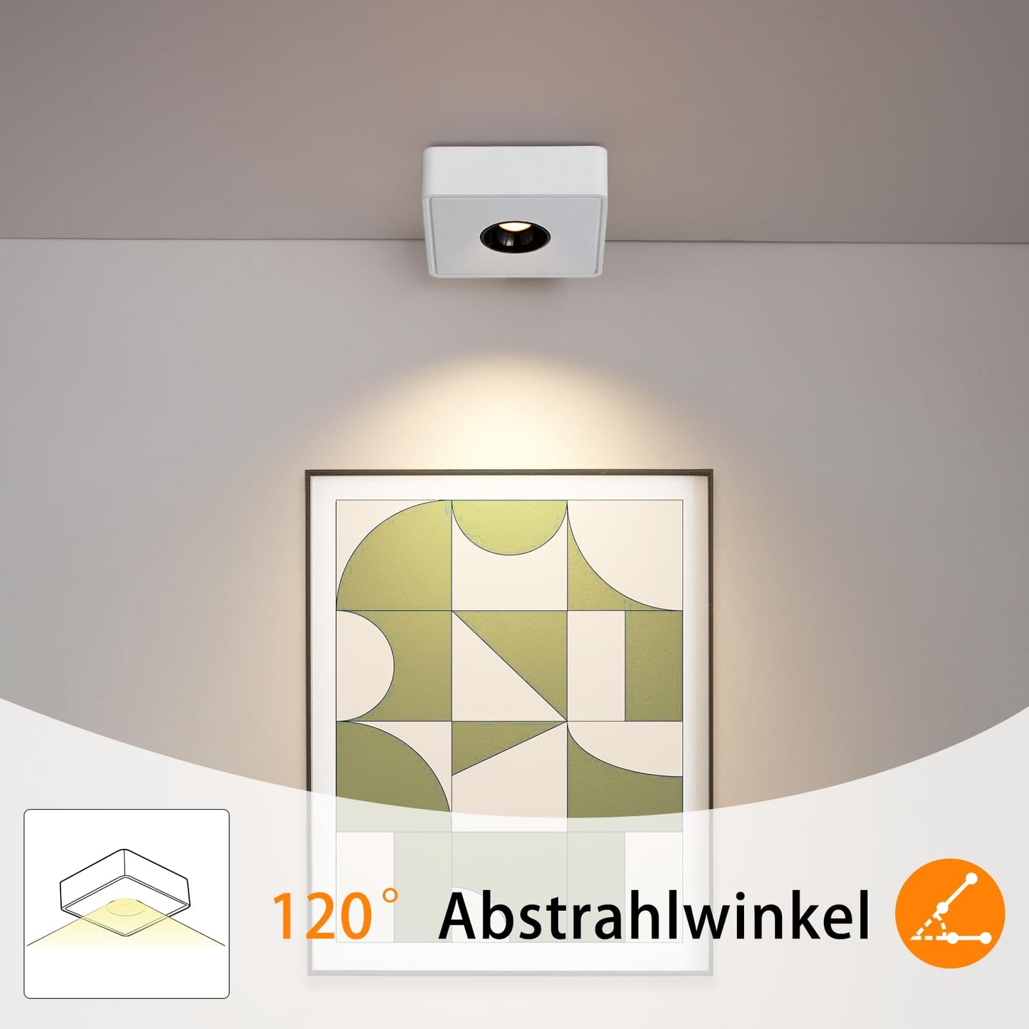 ZMH Deckenstrahler, LED-Aufbaustrahler ¨C 7 W Strahler, Deckenleuchte, Aufbaustrahler, Warmwei?, flacher Strahler, geeignet f¨¹r K¨¹che, Wohnzimmer, Esszimmer, Flur, Flur