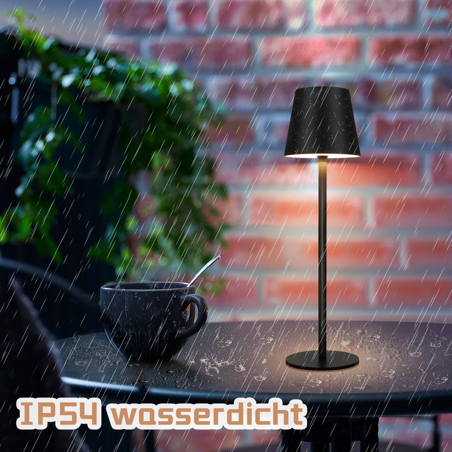 ZMH Tischlampe Akku Nachttischlampe Kabellos - Led 2600mhA Aussentischleuchte Aufladbar Tischleuchte Touch Dimmbar Schwarz Akkulampe batterie Nachttischleuchte USB Akkuleuchte f¨¹r Schlafzimmer