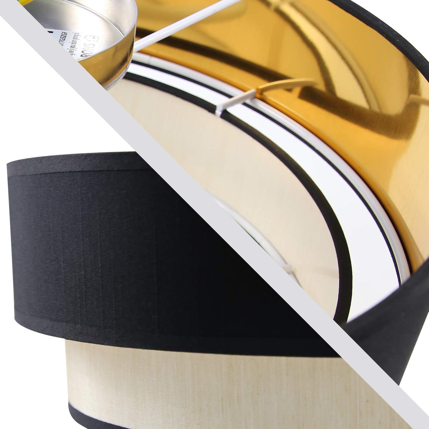 ZMH Deckenlampe Wohnzimmer Deckenleuchte Schlafzimmer - Wohnzimmerlampe Decke ?40cm Schlafzimmerlampe E27 Modern Schwarz Deckenbeleuchtung Warmwei? Flur Rustikal f¨¹r K¨¹che B¨¹ro (ohne Leuchtmittel)