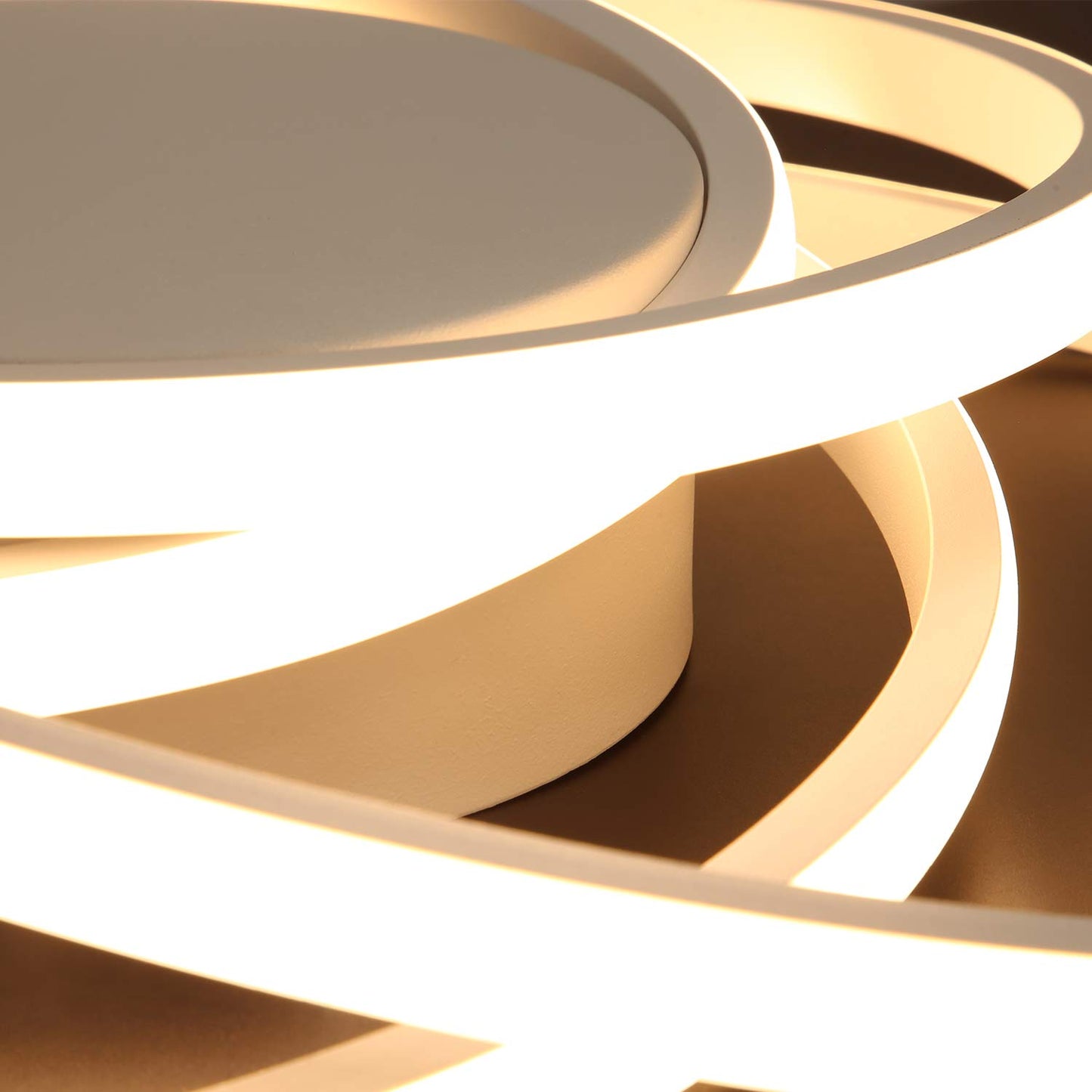 ZMH Deckenleuchte LED Deckenlampe Modern Wohnzimmerlampe Wei? Dimmbar mit Fernbedienung Schlafzimmerlampe 77W Ring Metall Design f¨¹r Esszimmer Schlafzimmer Wohnzimmer B¨¹ro Flur