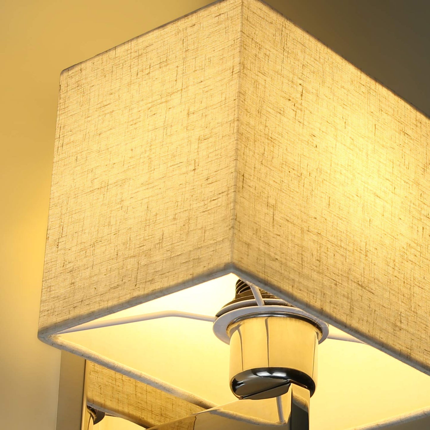 ZMH Wandleuchte Innen Wandlampe Schlafzimmer - Leselampe Bett E27 Bettlampe Wohnzimmer Modern Schlafzimmerlampe Stoffschirm Schwenkbar Nachttischlampe Wand f¨¹r Flur Hotel (ohne Leuchtmittel)