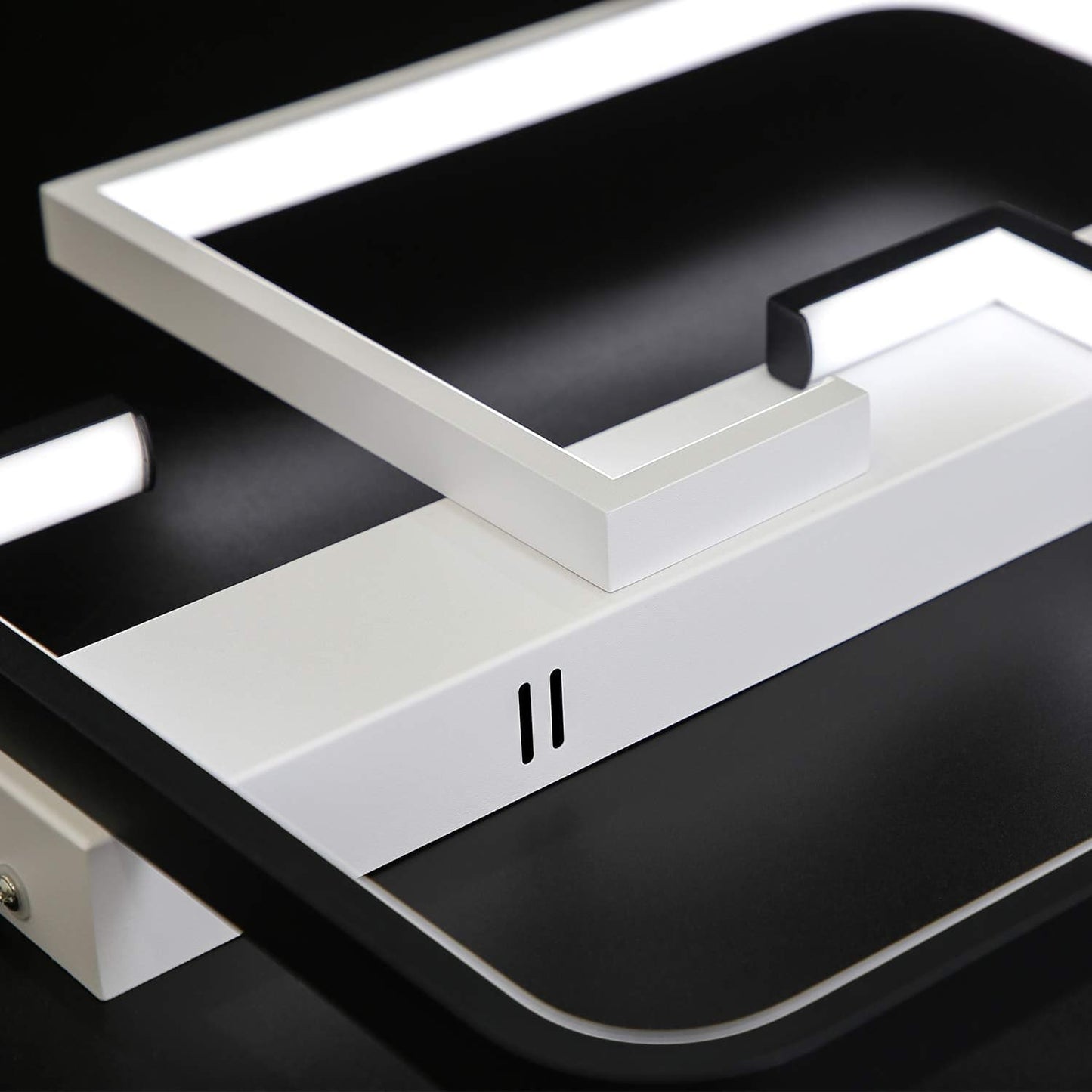 ZMH Deckenleuchte LED Deckenlampe dimmbar Moderne Wohnzimmerlampe Schwarze und Wei?e 35W aus Aluminium f¨¹r Schlafzimmer K¨¹che Wohnzimmer Arbeitszimmer Flur Balkon mit Fernbedienung farbwechsel