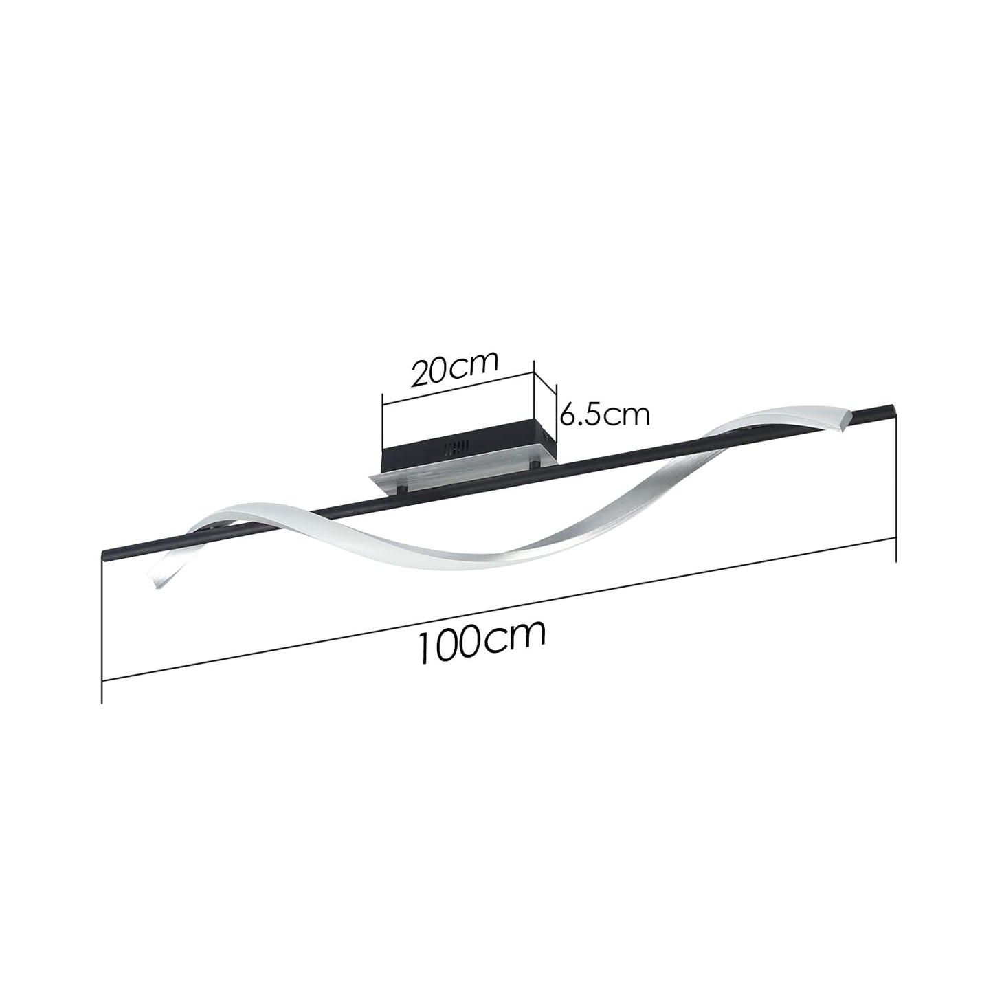 ZMH Deckenlampe LED Deckenleuchte Wohnzimmer: Modern Design Wohnzimmerlampe 100CM Lang Dimmbar mit Fernbedienung 22W Flurlampe Deckenbeleuchtung f¨¹r Schlafzimmer K¨¹che Flur B¨¹ro Arbeitszimmer