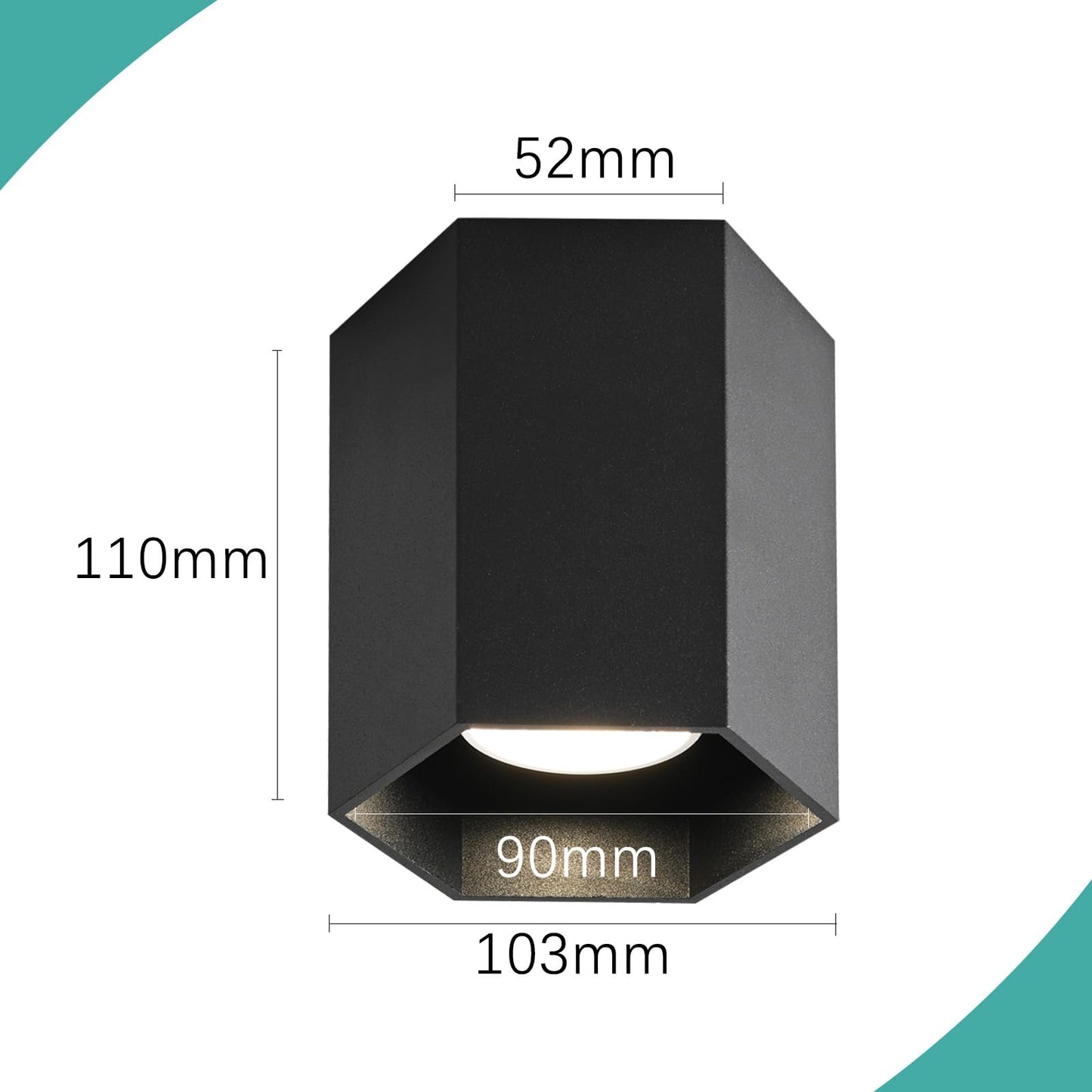 ZMH Deckenspots Aufbauspot Schwarz Aufbaustrahler - Spots Deckenleuchte Aufputz mit GU10 Fassung Deckenstrahler klein Deckenlampe Aufbau Max.40W Aufbauleuchte f¨¹r Flur Wohnzimmer