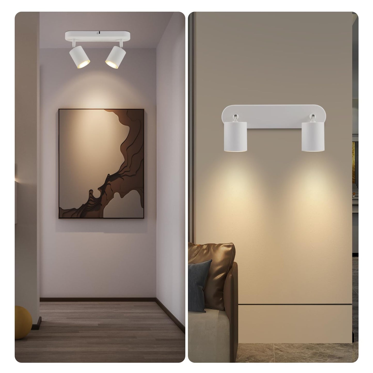 ZMH LED Deckenlampe Deckenstrahler Schwarz - 2 Flammig Deckenspots Flur GU10 Modern Deckenleuchte Flurlampe Schwenkbar Design Wandstrahler f¨¹r Wohnzimmer K¨¹che Schlafzimmer Esszimmer - Ohne Gl¨¹hbirne