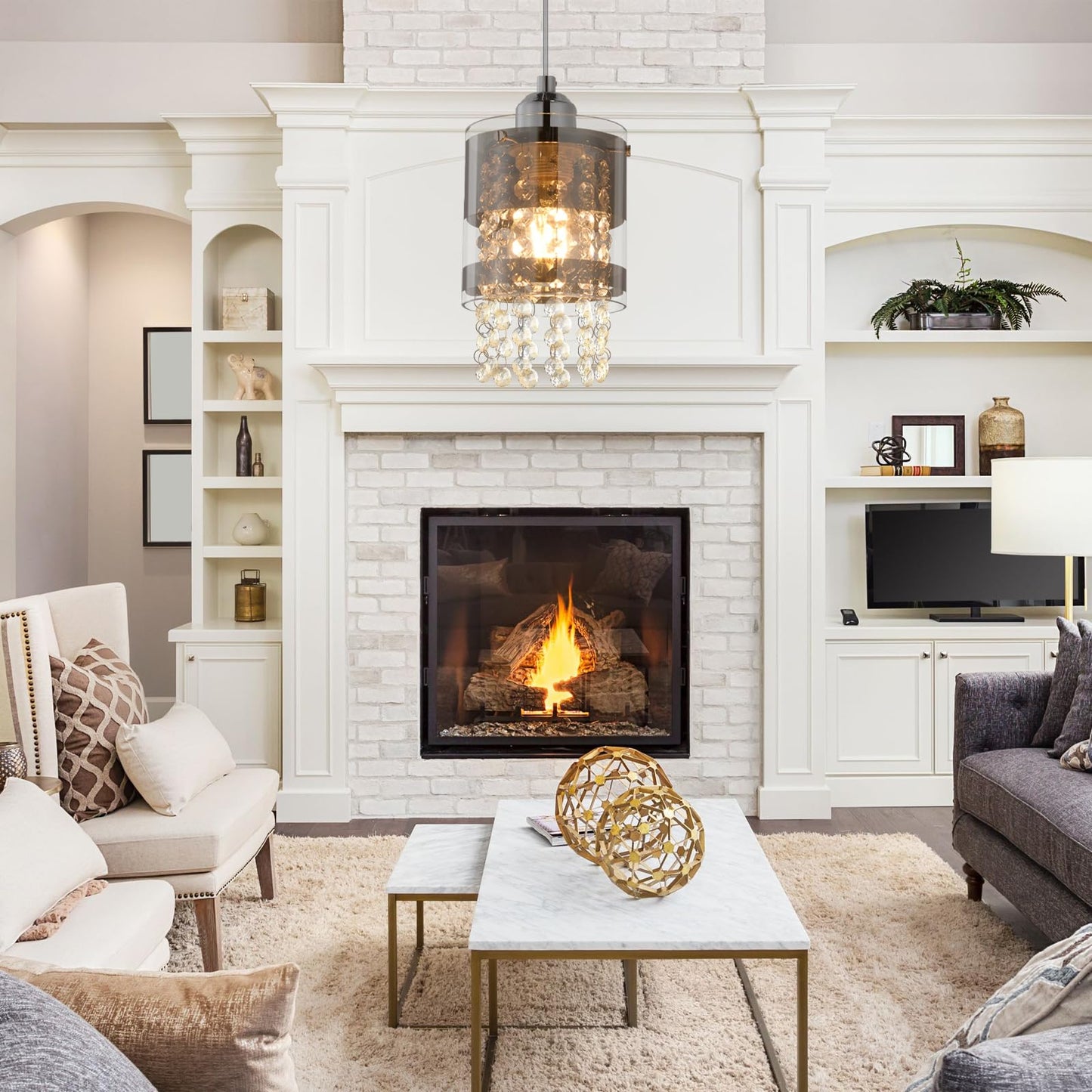 ZMH Pendelleuchte Modern Esstisch H?ngelampe: 1 Flammig E27 Glas H?ngeleuchte 150CM Max H?henverstellbar Design Kristall Pendellampe f¨¹r Wohnzimmer Schlafzimmer K¨¹che Esszimmer Ohne Leuchtmittel