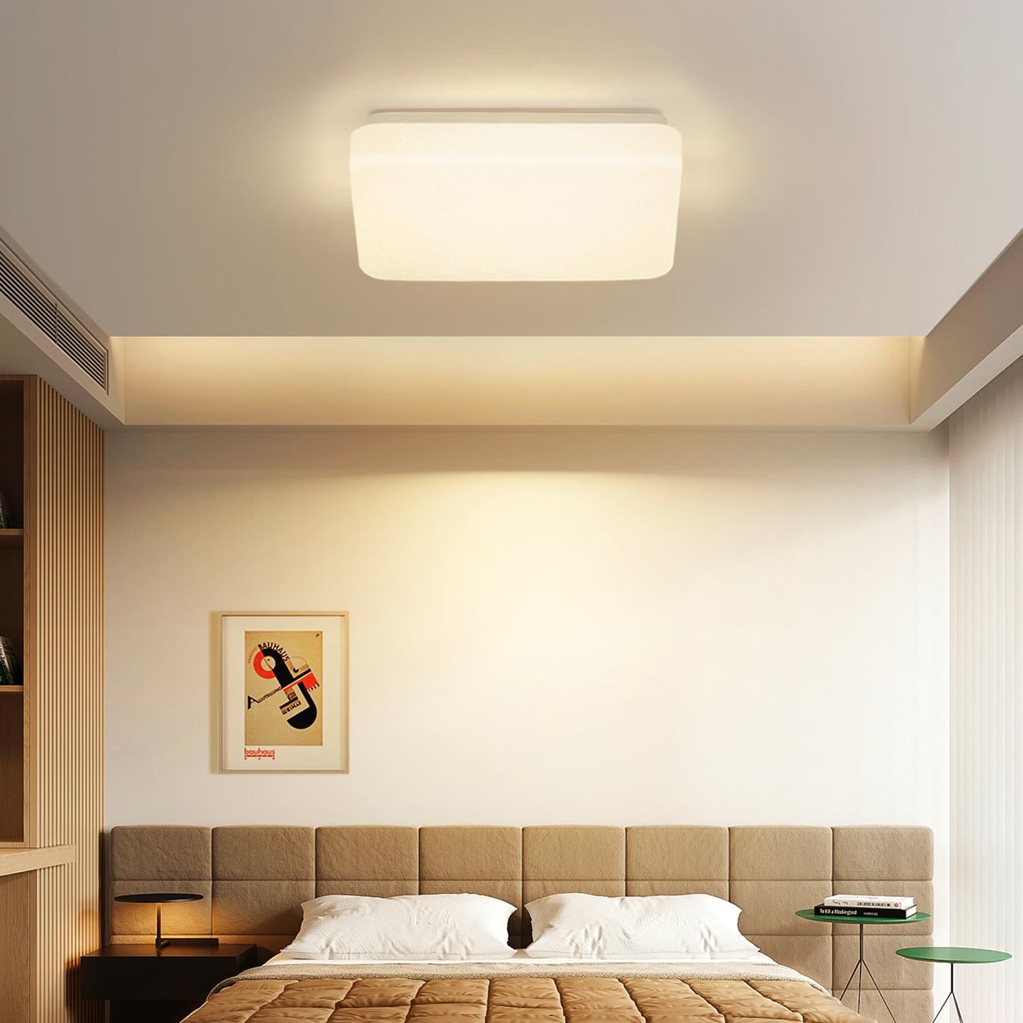 ZMH Deckenlampe LED Deckenleuchte Schlafzimmer - 15W Schlafzimmerlampe Sternenhimmel 21cm K¨¹chenlampe Warmwei? Flurlampe Quadratisch Flur Deckenbeleuchtung Sternendekor f¨¹r K¨¹che Kinderzimmer B¨¹ro