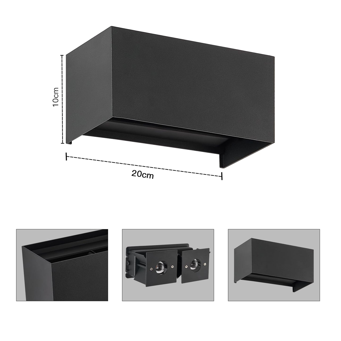 ZMH LED Wandleuchte Innen Wandlampe - 4ER Au?enwandleuchten Schwarz Wandbeleuchtung Aussen Aussenlampe Up Down IP65 Ausenbeleutung 3000K Warmwei? Au?enleuchte G9 f¨¹r Hauswand Treppenhaus Flur