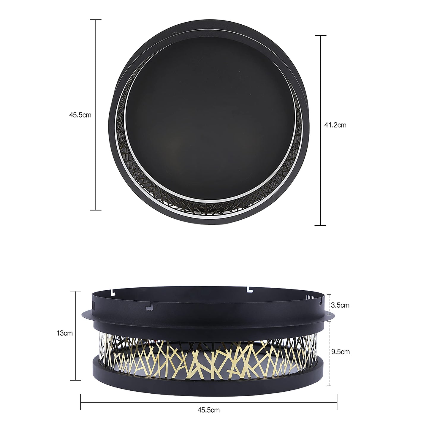 ZMH Deckenlampe Wohnzimmer LED Deckenleuchte - 40W Wohnzimmerlampe Vintage Warmwei? 3000K Schlafzimmerlampe Schwarz Gold Deckenbeleuchtung Rund Metall Design f¨¹r Esszimmer Schlafzimmer K¨¹che Hotel