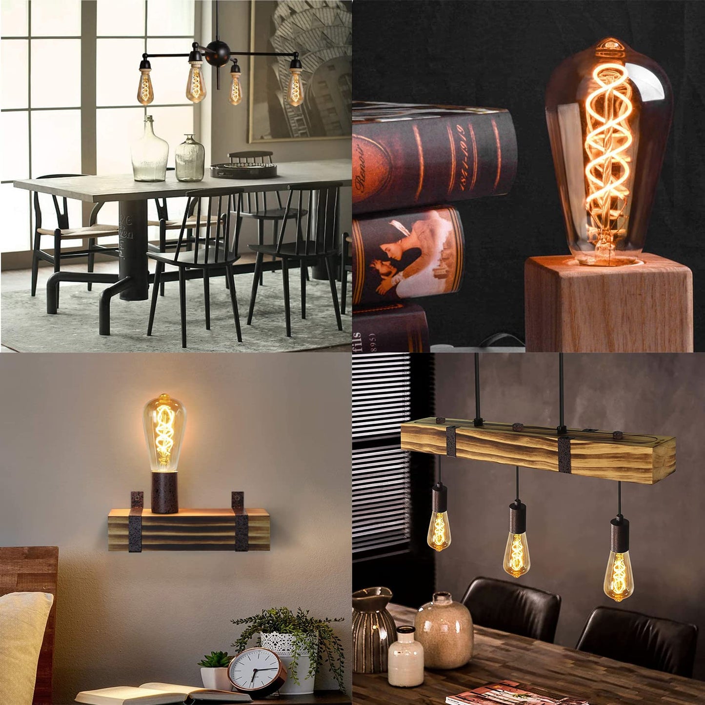 ZMH 1X Edison Gl¨¹hbirne E27 LED Vintage - Retro Dekorative Leuchtmittel 4W - ST64 LED Spiral Filament Lampen 2200K Warmweiss Licht Antike Glas Gl¨¹hlampe f¨¹r Haus Caf¨¦ Bar Restaurant