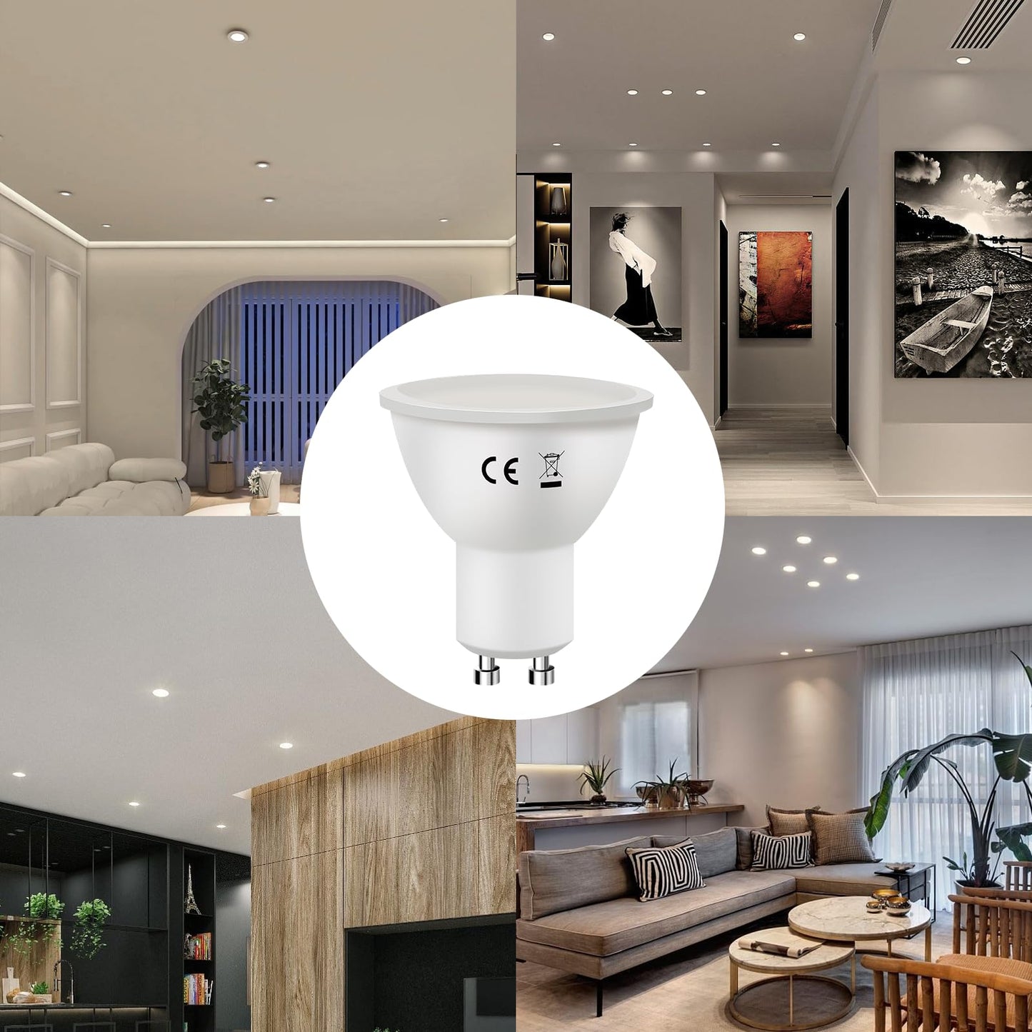 ZMH GU10 LED Warmweiss - LED Lampen 3000K Warmwei? 6W Leuchtmittel Ersetzt 60W Gl¨¹hlampen Energiesparlampe Abstrahlwinkel 110¡ã Gl¨¹hbirne Nicht Dimmbar GU10 Reflektor Strahler Spot - 10er Pack