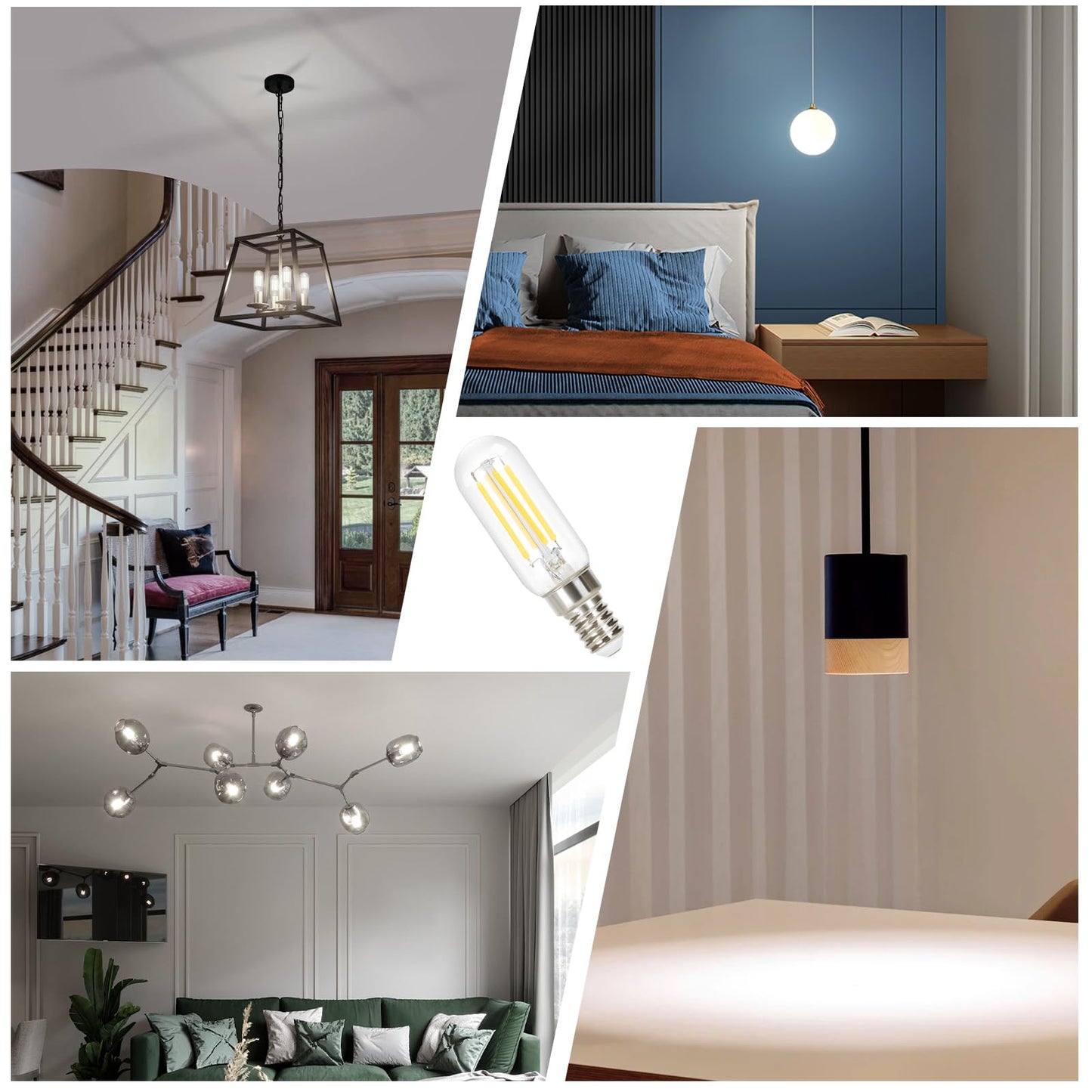 ZMH 2er pack E14 LED Kaltwei? Gl¨¹hbirnen Vintage - T25 LED Leuchtmittel Lampe 6000K Birnen 4W Energiesparlampe Light Bulbs Edison Gl¨¹hlampen Filament Dunstabzugshaube Glas 360¡ã Abstrahlwinkel