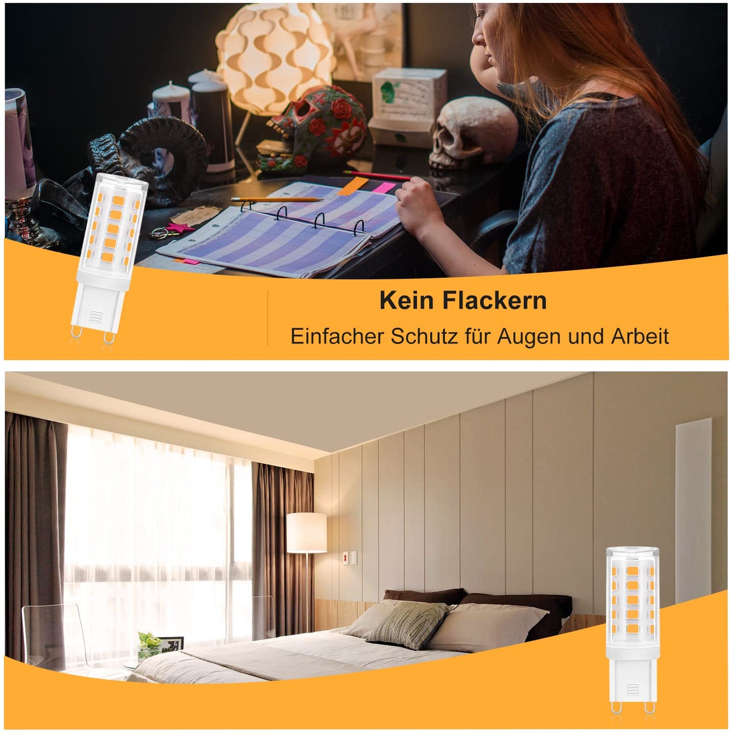 ZMH 10er pack G9 Led Leuchtmittel - Warmwei? 3000K LED Lampe 230V Gl¨¹hbirne 3W Ersatz 28W 30W 40W Halogenlampe, G9 Sockel Gl¨¹hlampe, Klein Birne Energiesparlampe, Nicht Dimmbar