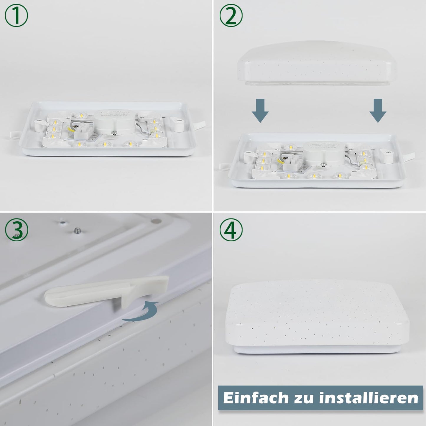 ZMH Deckenlampe LED Deckenleuchte Schlafzimmer - 15W Schlafzimmerlampe Sternenhimmel 21cm K¨¹chenlampe Warmwei? Flurlampe Quadratisch Flur Deckenbeleuchtung Sternendekor f¨¹r K¨¹che Kinderzimmer B¨¹ro