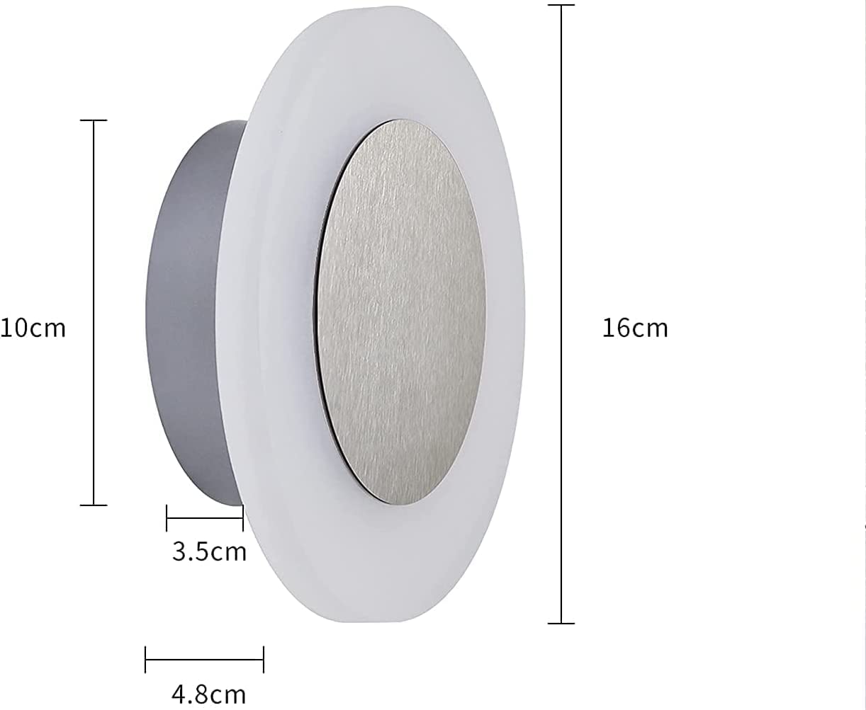 ZMH 2ER LED Wandlampe innen Wandleuchte: Modern Rund Flurlampe Warmwei? Eisen & Acryl ?16cm 6.9W Wandbeleuchtung f¨¹r Flur Treppenhaus Keller Schlafzimmer Wohnzimmer Arbeitszimmer Kinderzimmer