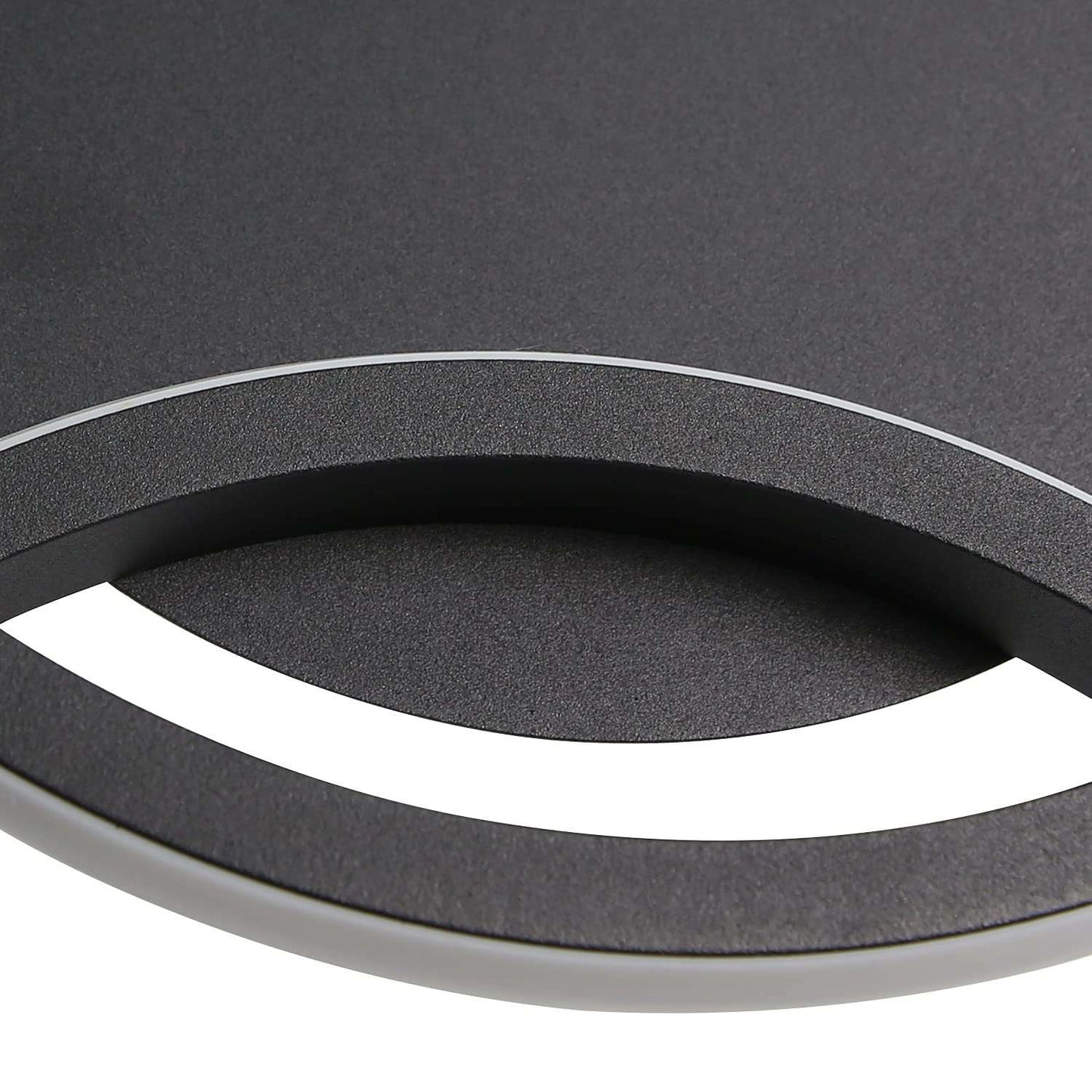 ZMH Deckenlampe Schwarz LED Deckenleuchte Wohnzimmer - Deckenlampe Flur Modern Design mit 3 Metall Ringe 3000K Warmwei?e K¨¹chenlampe - 36W Schlafzimmerlampe Wohnzimmerlampe
