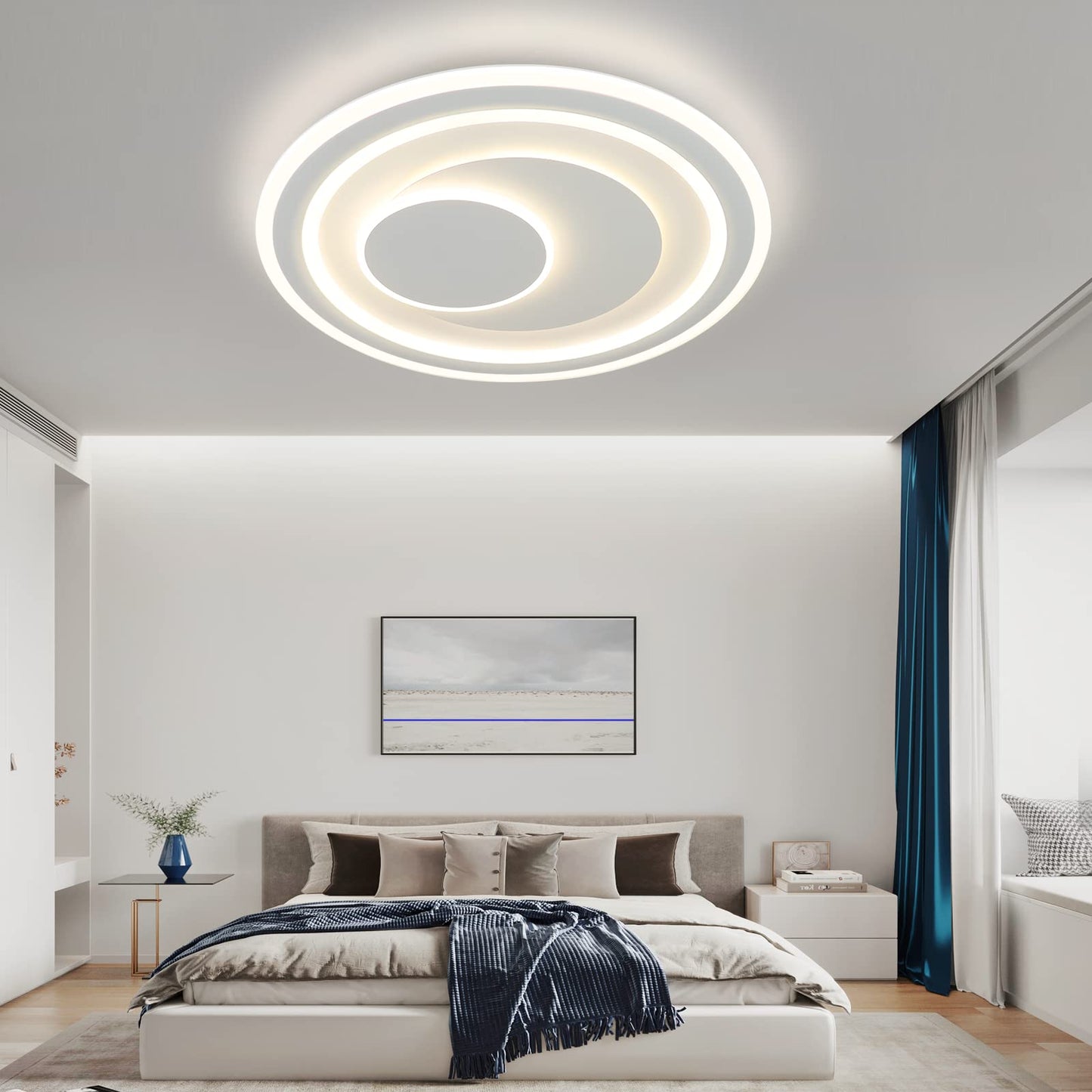 ZMH Deckenlampe LED Dimmbar Deckenleuchte: 50.5CM Wei? Wohnzimmerlampe RGB Acryl Schlafzimmerlampe Modern Rund K¨¹chenlampe Design B¨¹rolampe mit Fernbedienung f¨¹r Wohnzimmer Schlafzimmer K¨¹che B¨¹ro