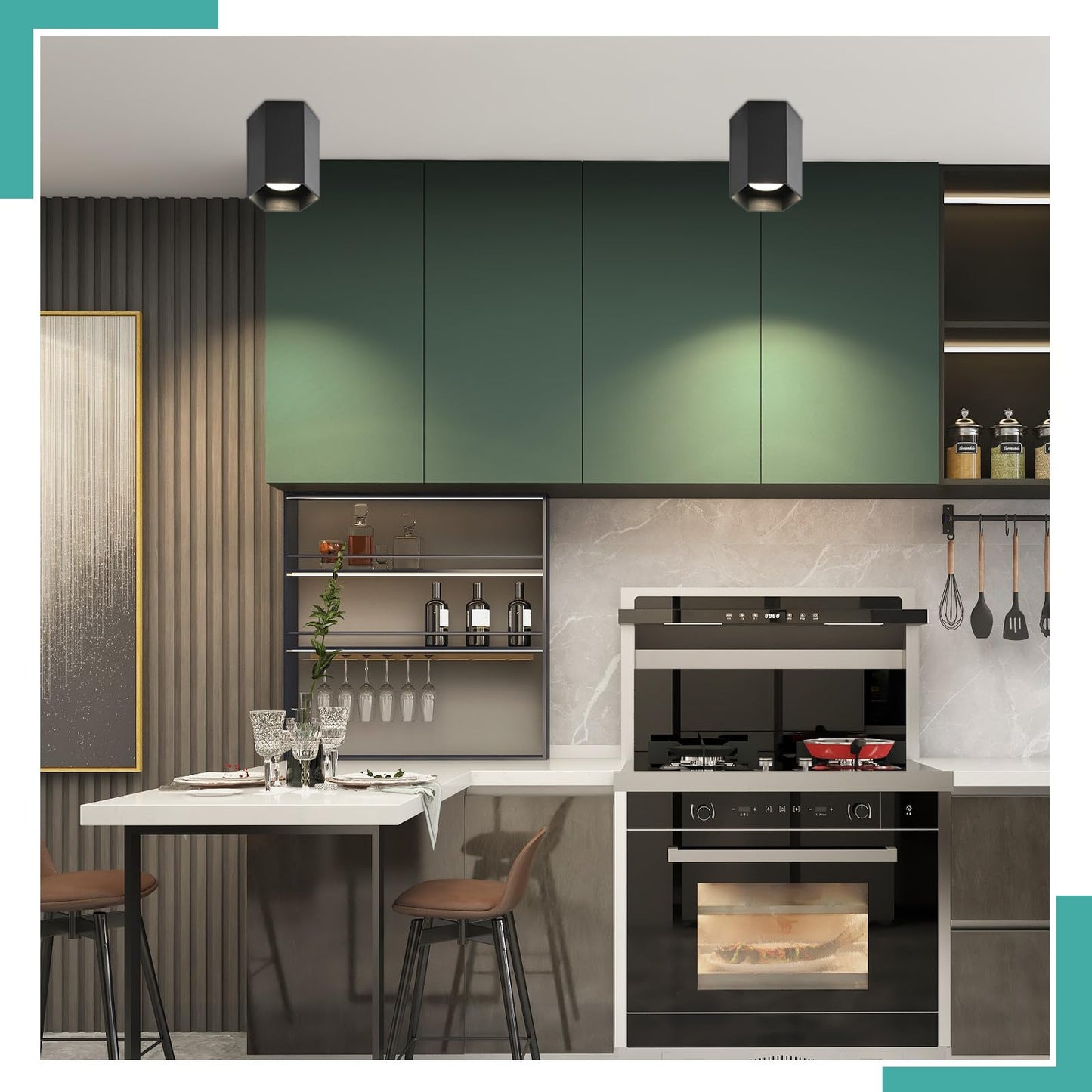 ZMH Deckenspots Aufbauspot Schwarz Aufbaustrahler - Spots Deckenleuchte Aufputz mit GU10 Fassung Deckenstrahler klein Deckenlampe Aufbau Max.40W Aufbauleuchte f¨¹r Flur Wohnzimmer
