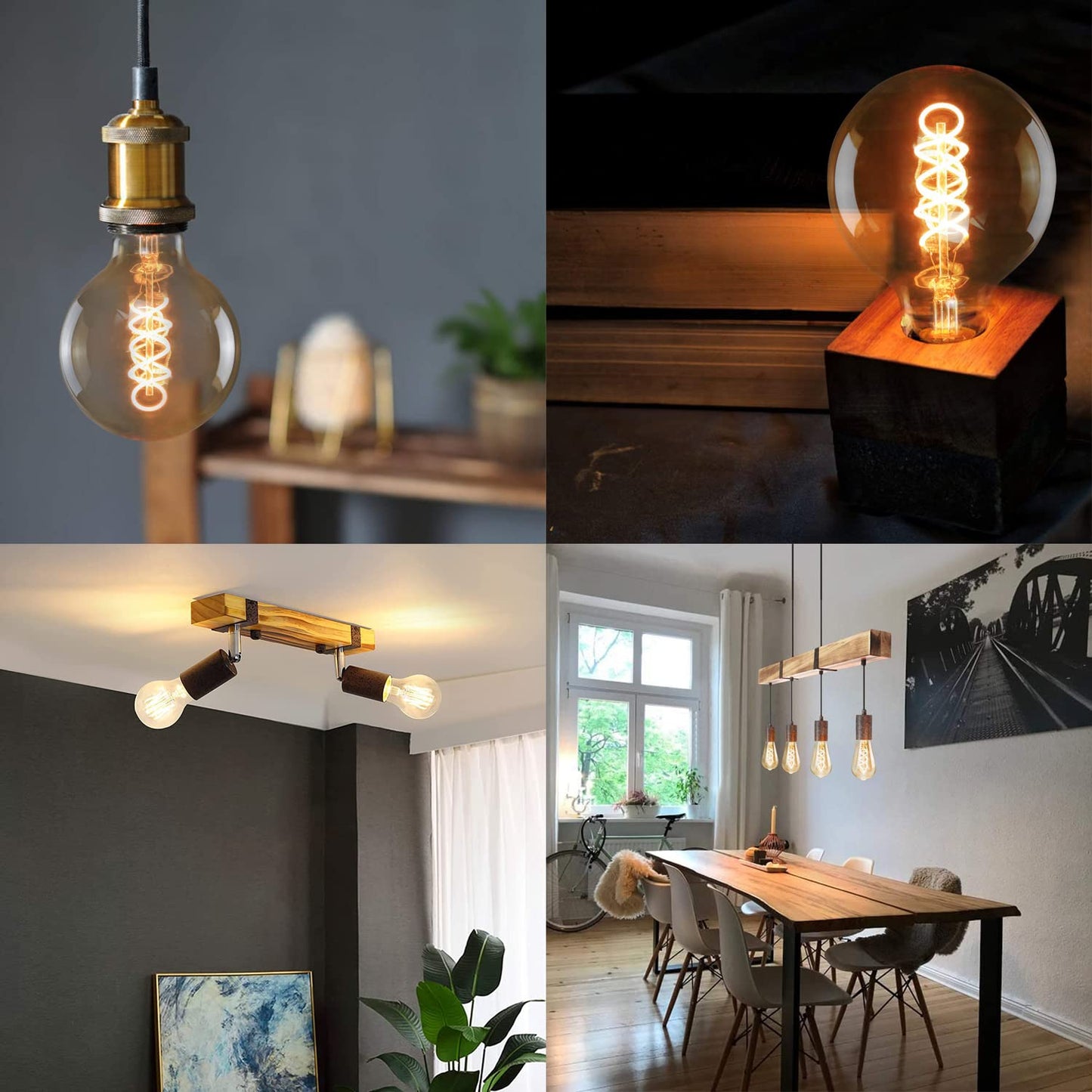 ZMH 1X Edison Gl¨¹hbirne E27 LED Vintage - Retro Dekorative Leuchtmittel 4W - ST64 LED Spiral Filament Lampen 2200K Warmweiss Licht Antike Glas Gl¨¹hlampe f¨¹r Haus Caf¨¦ Bar Restaurant