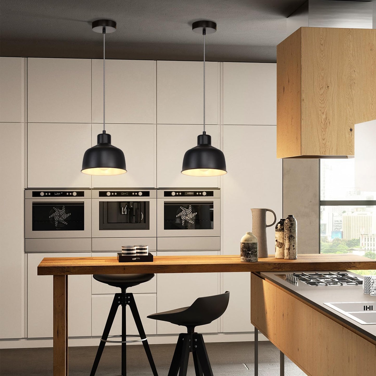 ZMH 2ER Pendelleuchte Esstisch H?ngelampe Schlafzimmer: Vintage H?ngeleuchte 1 flammig Industrial Schwarz Esszimmerlampe Retro Esstischlampe E27 Metall Pendellampe f¨¹r K¨¹che Wohnzimmer Restaurant