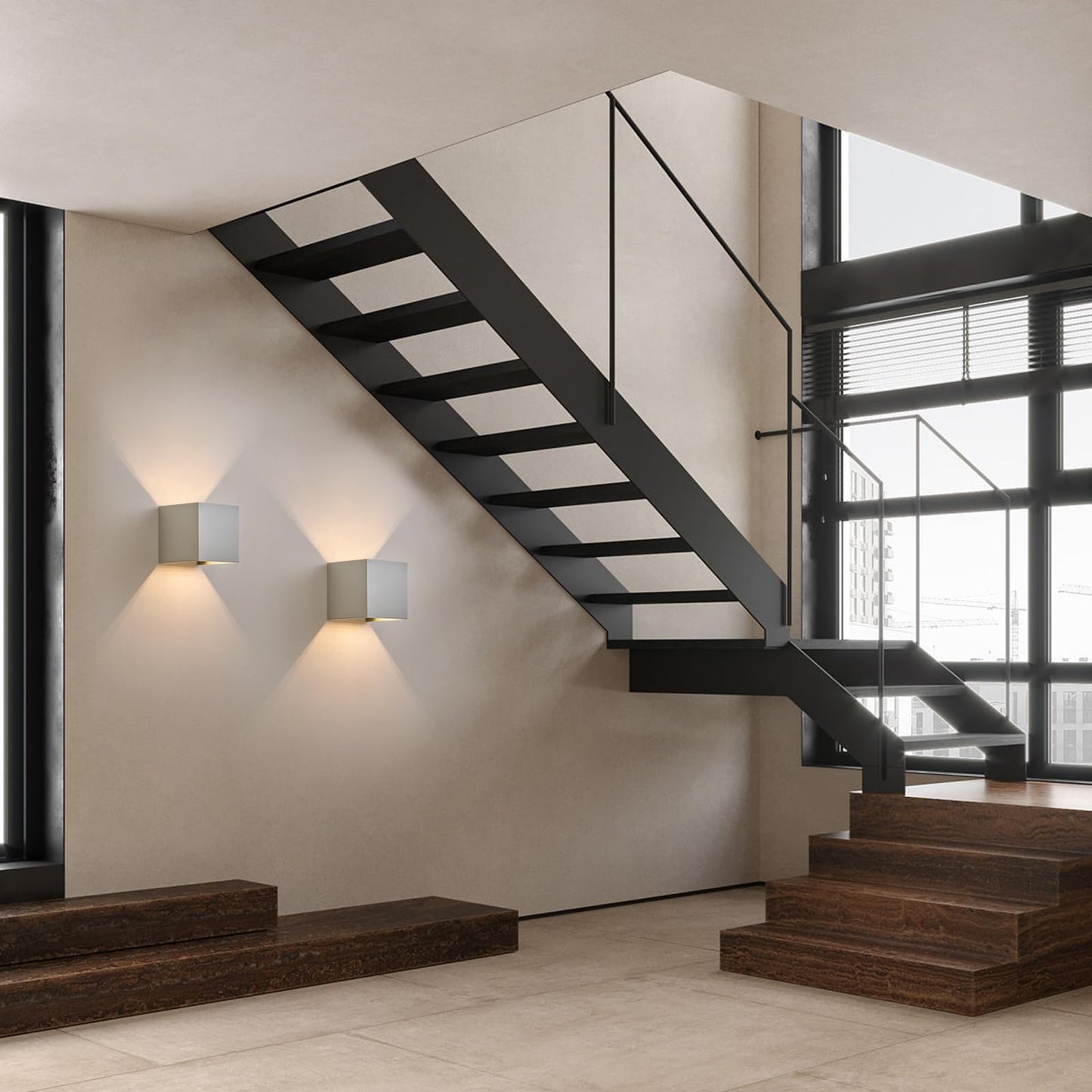 ZMH LED Wandleuchte Innen Wandlampe - Wandbeleuchtung Aussen Aussenlampe Grau Au?enlampe Up Down Au?enbeleuchtung IP65 Au?enwandleuchte 3000K Warmwei? f¨¹r Hauswand Treppenhaus Garten Flur
