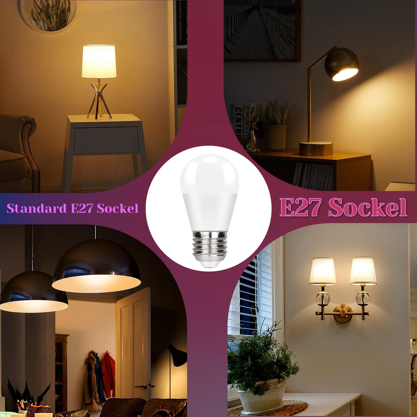 ZMH E27 LED Lampe RGB mit Fernbedienung: LED Farbwechsel Gl¨¹hbirne Leuchtmittel Warmwei? 3000K 4W (ersetzt 35W) Ambiente RGB Farbige Birne Dimmbare Farben Geschenk Deko f¨¹r Party (4er-Pack)