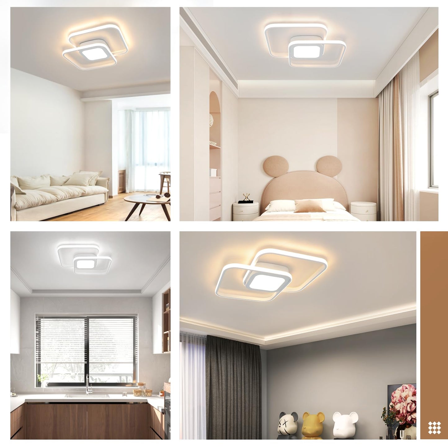ZMH LED Deckenleuchte Deckenlampe Dimmbar - Modern 48W Wei? Schlafzimmerlampe mit Fernbedienung Metall Design Wohnzimmerlampe f¨¹r Schlafzimmer Wohnzimmer K¨¹che Esszimmer