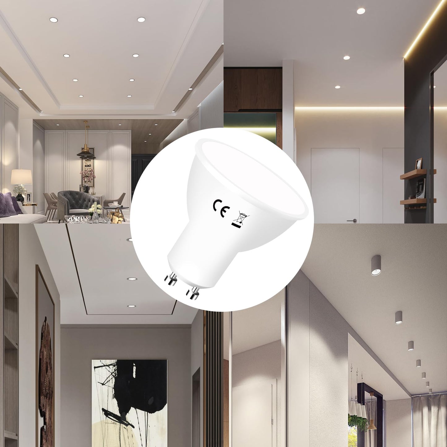 ZMH GU10 LED Kaltweiss 6W Leuchtmittel Lampe Ersetzt 60W Gl¨¹hbirne 5000K Energiesparlampe Abstrahlwinkel 110¡ã Spot Nicht Dimmbar Reflektor Birne Gl¨¹hlampen Strahler Spot LED GU10 10 pack