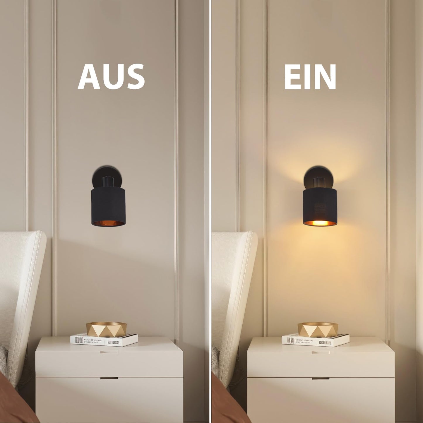 ZMH Deckenlampe 1 Flammig Deckenstrahler Schwarz - Deckenleuchte Vintage Deckenspot E14 Wandstrahler Stoffschrim Schwenkbar 350¡ã MAX.40W f¨¹r Wohnzimmer Schlafzimmer Flur (ohne Leuchtmittel)