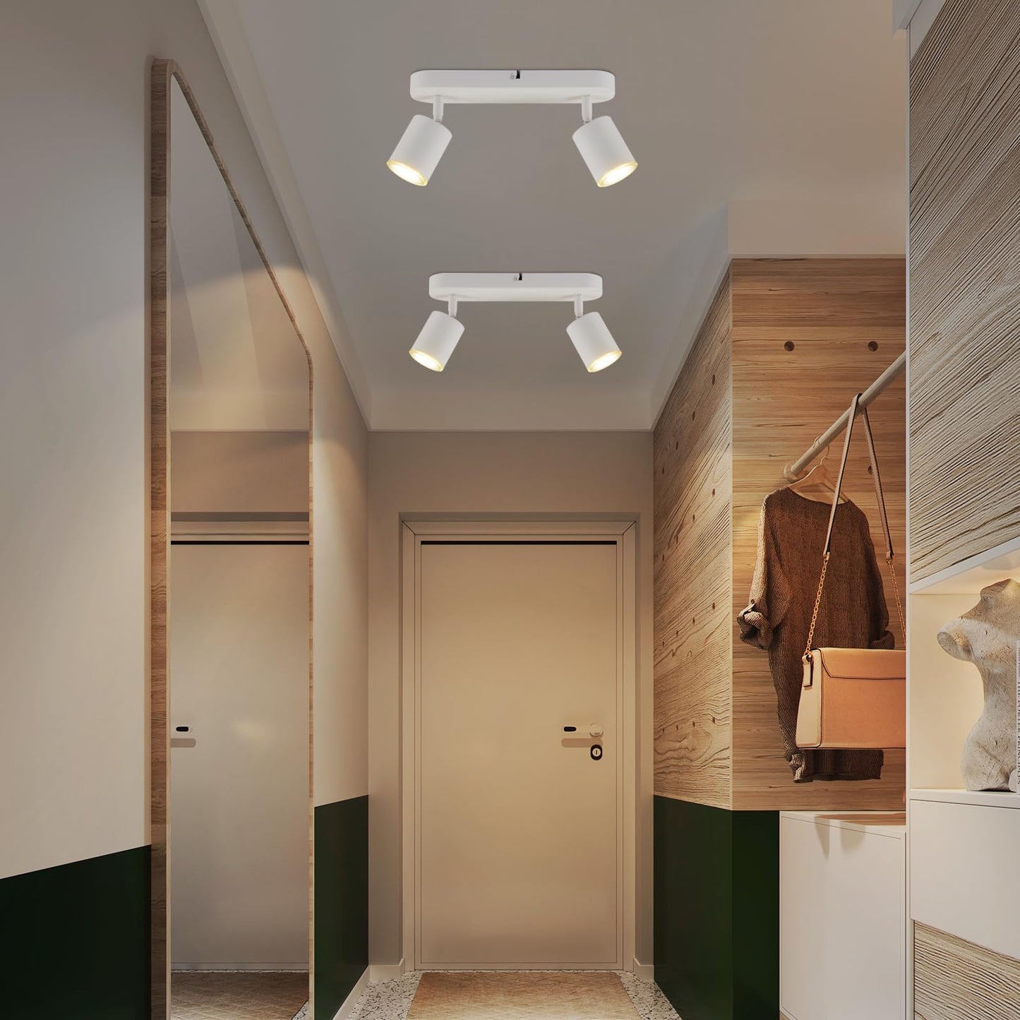 ZMH LED Deckenlampe Deckenstrahler Schwarz - 2 Flammig Deckenspots Flur GU10 Modern Deckenleuchte Flurlampe Schwenkbar Design Wandstrahler f¨¹r Wohnzimmer K¨¹che Schlafzimmer Esszimmer - Ohne Gl¨¹hbirne