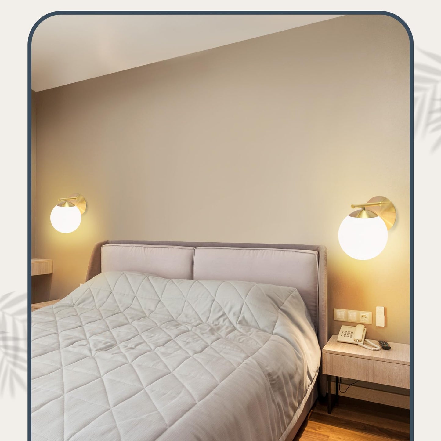 ZMH Wandleuchte Innen Wandlampe Modern - Flurlampe Gold E27 Bettlampe Wei? Glas Badlampe Kugel Badezimmerlampe Metall Badezimmer f¨¹r Treppenhaus Wohnzimmer Schlafzimmer Flur Bad - Ohne Leuchtmittel