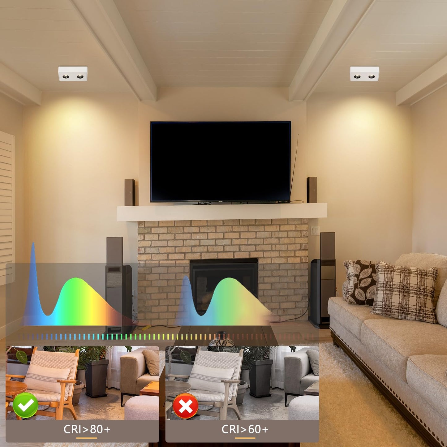 ZMH Spots Deckenleuchte LED Aufputz - Wei? Aufbaustrahler mit 2 Flammig Deckenspots 14W Warmwei? Deckenstrahler Eckig Modern Spotbaken Flach Aufbauspot f¨¹r K¨¹che Wohnzimmer Esszimmer Korridor Flur
