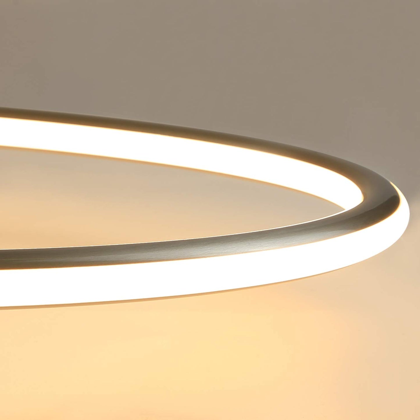 ZMH LED Deckenlampe Wohnzimmer Deckenleuchte Modern Ringe Design Warmwei? Licht 3000K Schlafzimmerlampe 29W aus Eisen und Aluminium 62.5cm L?nge B¨¹rolampe K¨¹chenlampe Flurlampe