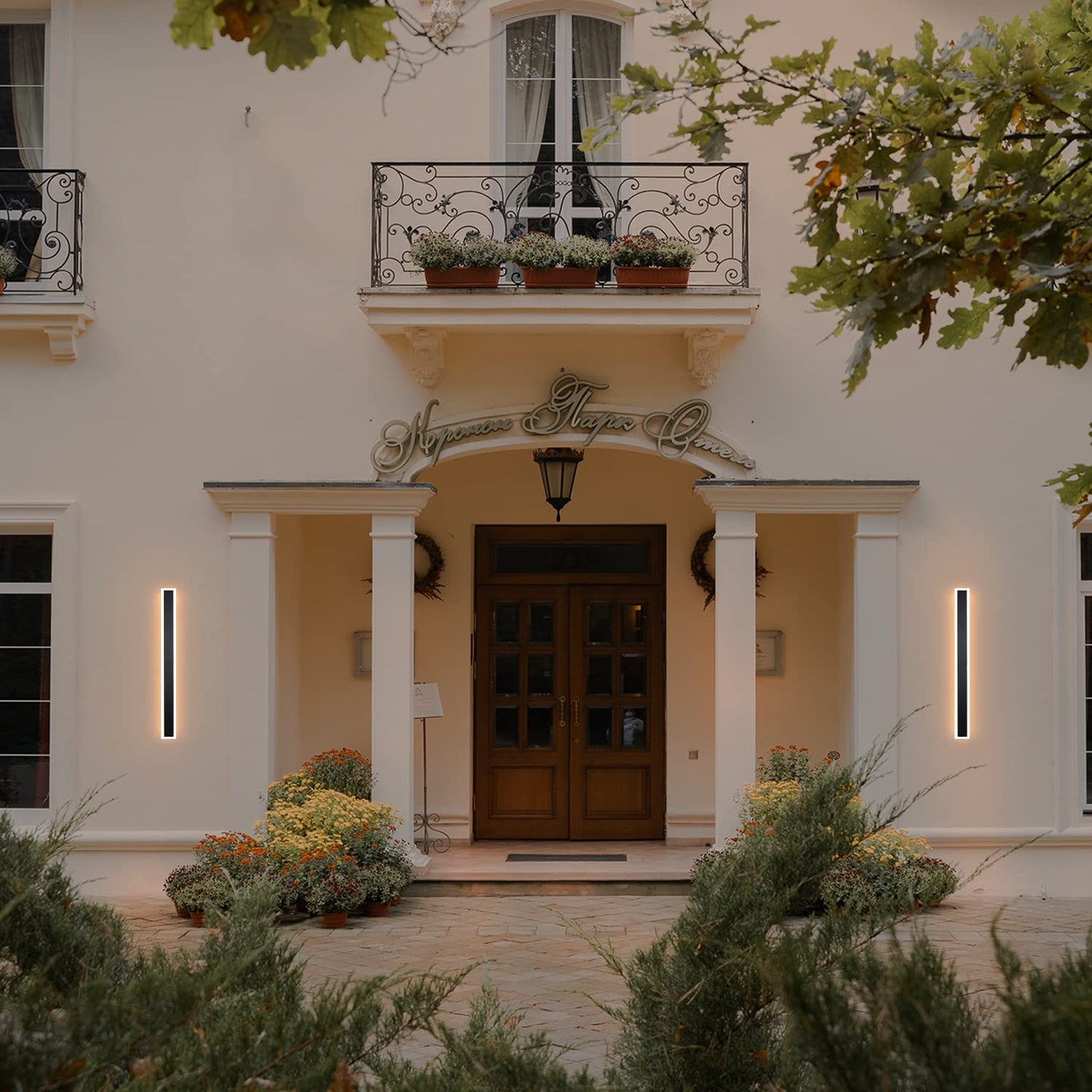 ZMH LED Wandleuchte Aussen Wandlampe - 100CM Wandbeleuchtung IP65 Wasserdicht Schwarz Modern Au?enlampe 3000K aus Acryl 21W Innen Outdoor Au?enwandleuchte f¨¹r Villa Terrasse Garten Bad