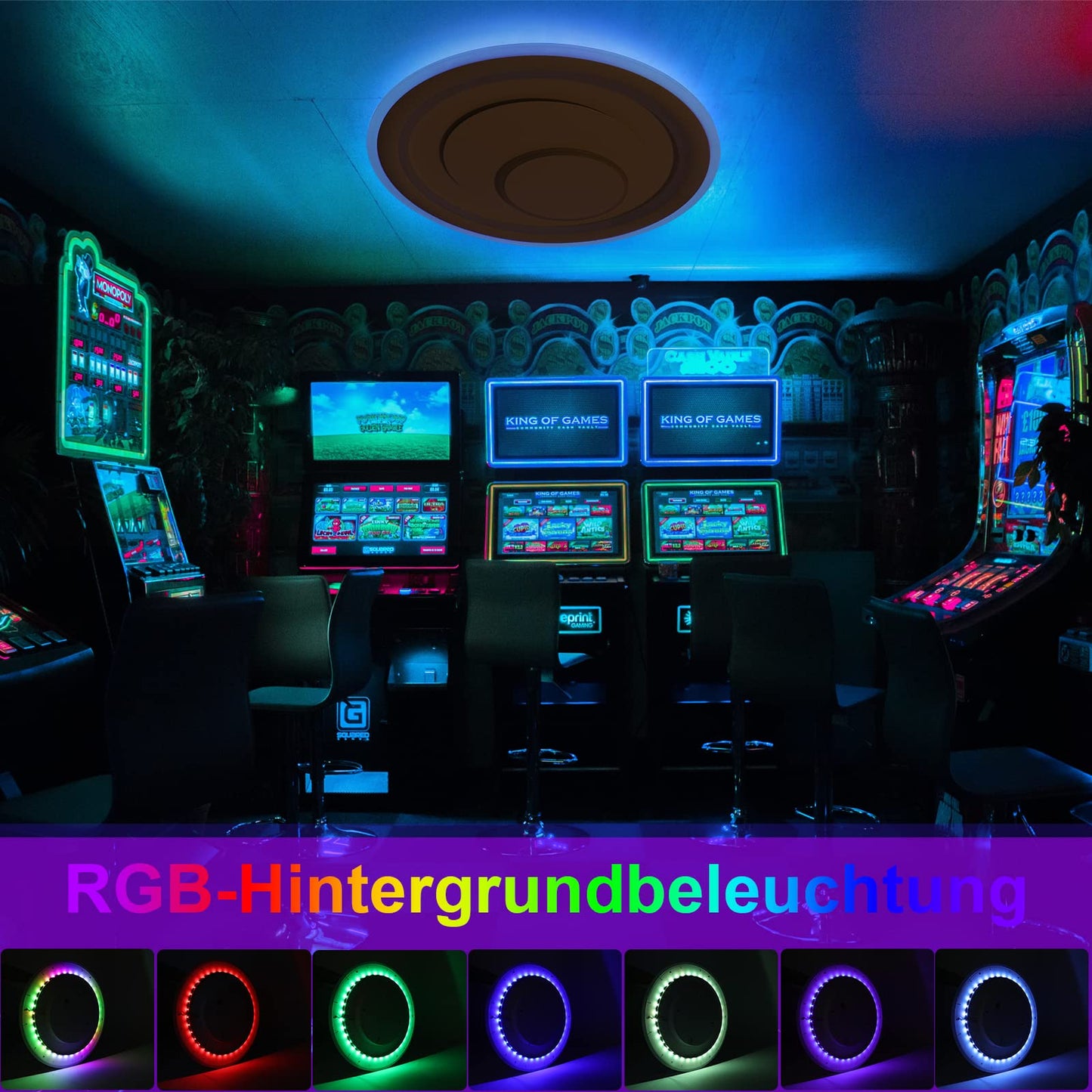 ZMH Deckenlampe LED Dimmbar Deckenleuchte: 50.5CM Wei? Wohnzimmerlampe RGB Acryl Schlafzimmerlampe Modern Rund K¨¹chenlampe Design B¨¹rolampe mit Fernbedienung f¨¹r Wohnzimmer Schlafzimmer K¨¹che B¨¹ro