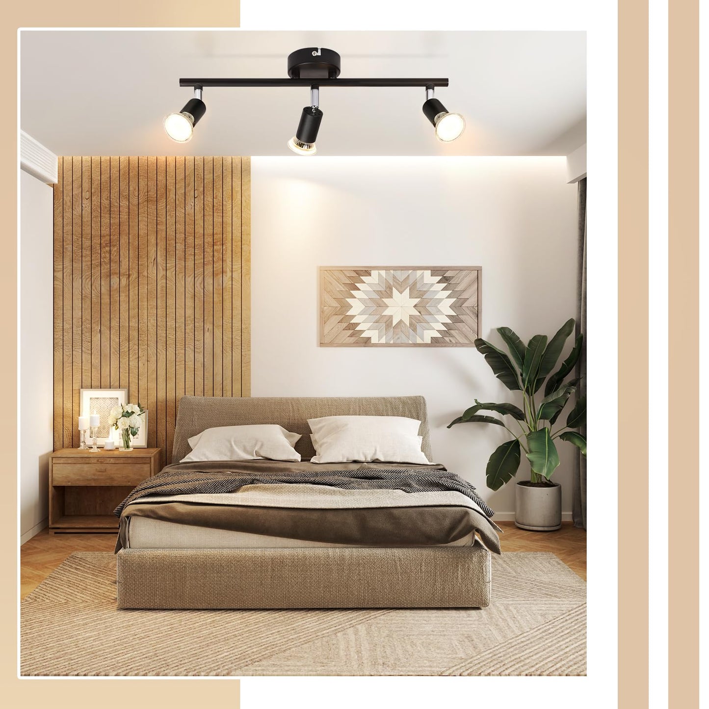 ZMH Deckenstrahler Schwarz 3 Flammig Deckenleuchte - 2ER Deckenspots Schwenkbar GU10 330¡ã Drehbar Deckenlampe Modern Metall Spot Decke Wohnzimmer Schlafzimmer Flur