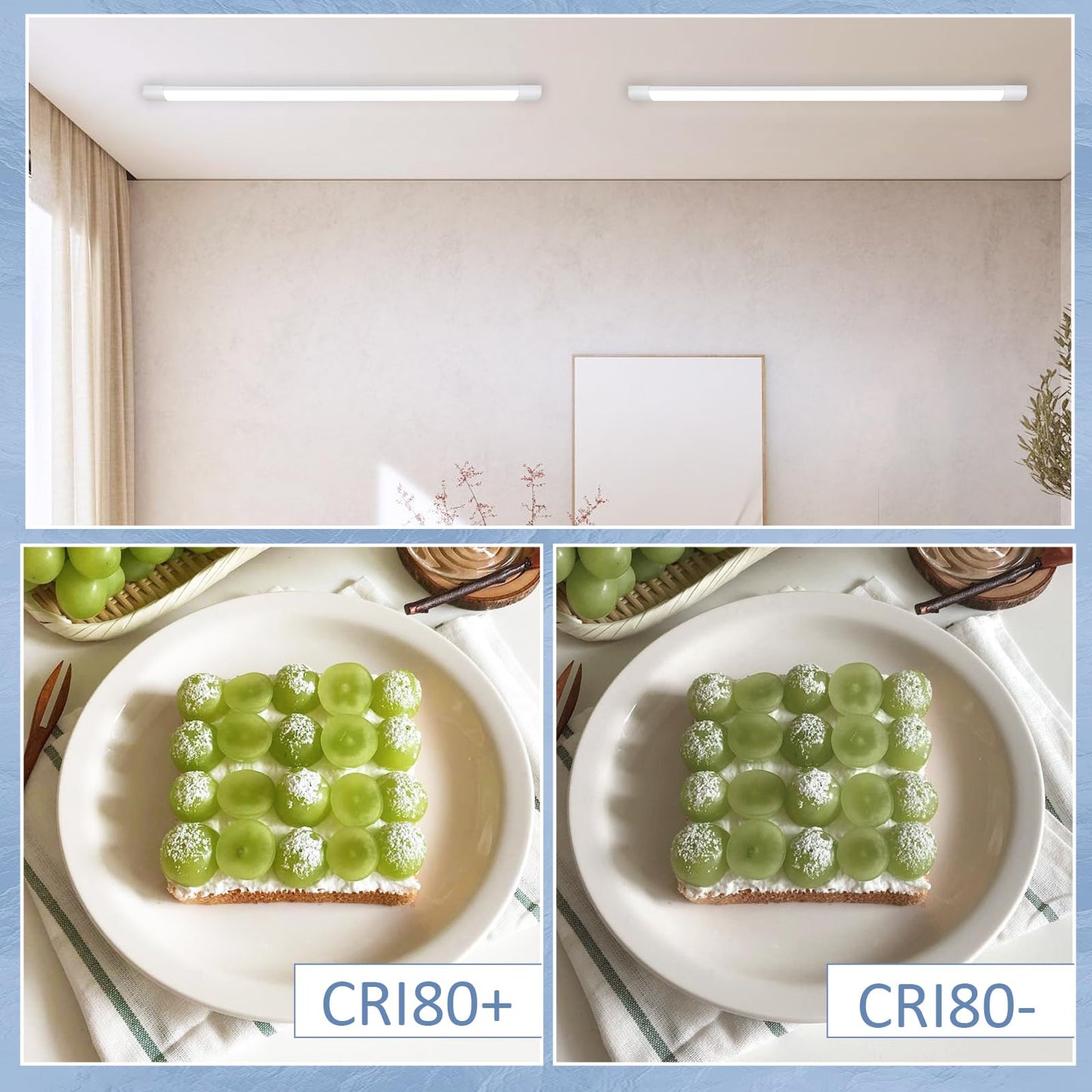 ZMH LED Deckenlampe 90CM Deckenleuchte - 24W Leiste Flach K¨¹chenlampe Feuchtramleuchte R?hre Werkstattlampe 4000K Neturalwei? Kellerlampe 180¡ã Abstrahlwinkel f¨¹r Keller K¨¹che B¨¹ro Garage Warenhaus