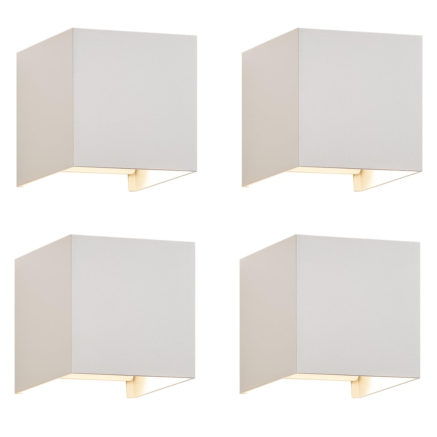 ZMH Wandlampe LED Wandleuchte Innen/Aussen: 4er set Aussenlampe Warmwei? IP65 Au?enwandleuchten G9 Wei? Lampe Up Down Treppenbeleuchtung Au?enleuchte f¨¹r Hauswand Schlafzimmer Flur Treppenhaus