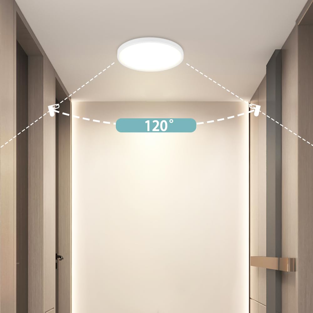 ZMH Deckenlampe LED Deckenleuchte Schlafzimmer - Schlafzimmerlampe Flach ?30CM Badezimmerlampe Rund K¨¹chenlampe Wei? Flurlampe Decke 24W Badezimmer Deckenbeleuchtung 4000K f¨¹r Bad K¨¹che Flur