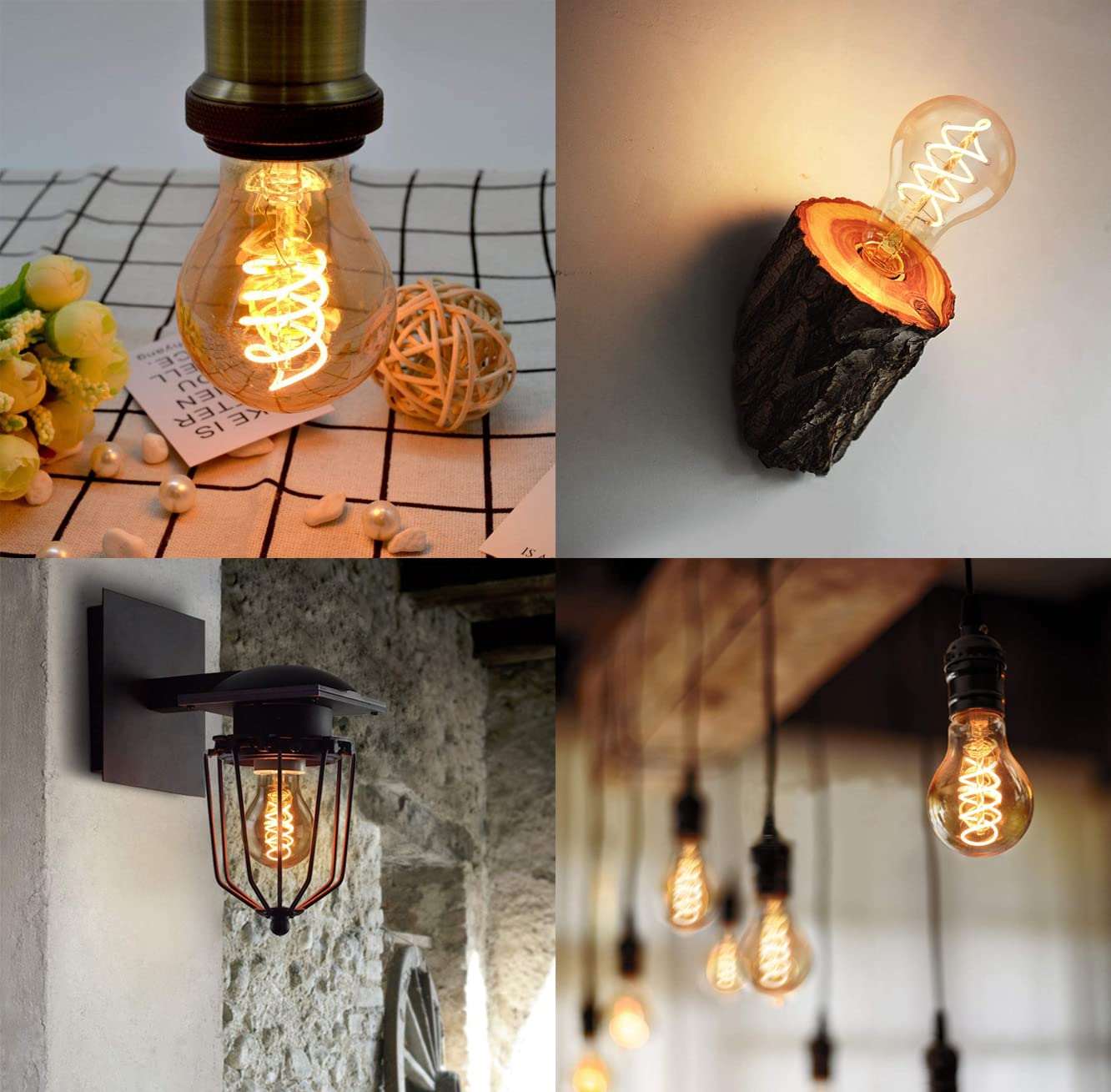 ZMH 6x Edison Vintage Gl¨¹hbirne E27 4W LED Retro Edison Gl¨¹hlampe LED Dekorative Filament Lampen A60 Warmwei? Antike Bulb Ideal f¨¹r Nostalgie und Retro Beleuchtung im Haus Caf¨¦ nicht dimmbar