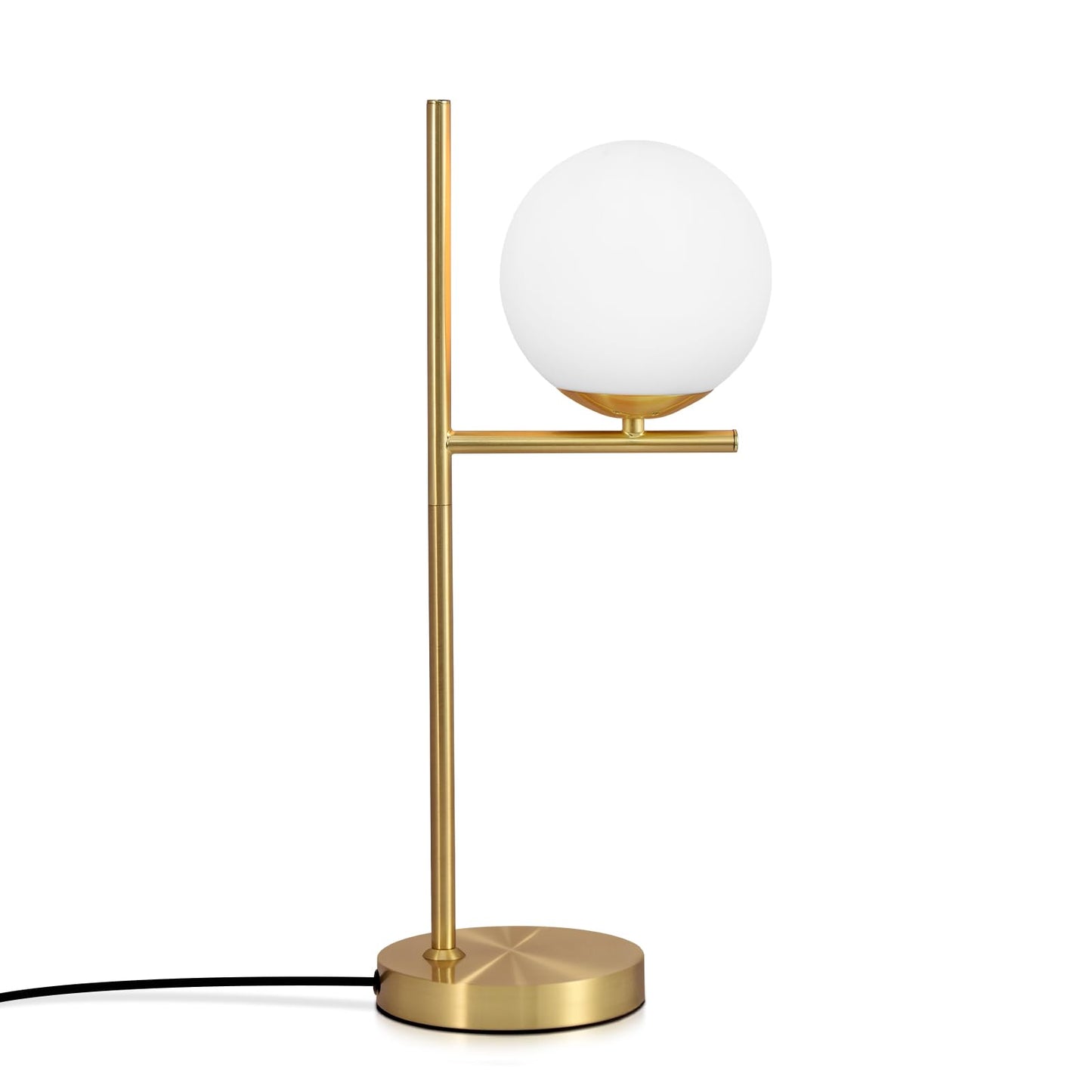 ZMH Tischlampe Wohnzimmer Modern Nachttischlampe - Tischleuchte Gold aus Wei? Glas E27 Fassung Industrial Nachttischleuchte Metall Design nachttischlampe mit Schalter f¨¹r Schlafzimmer B¨¹ro