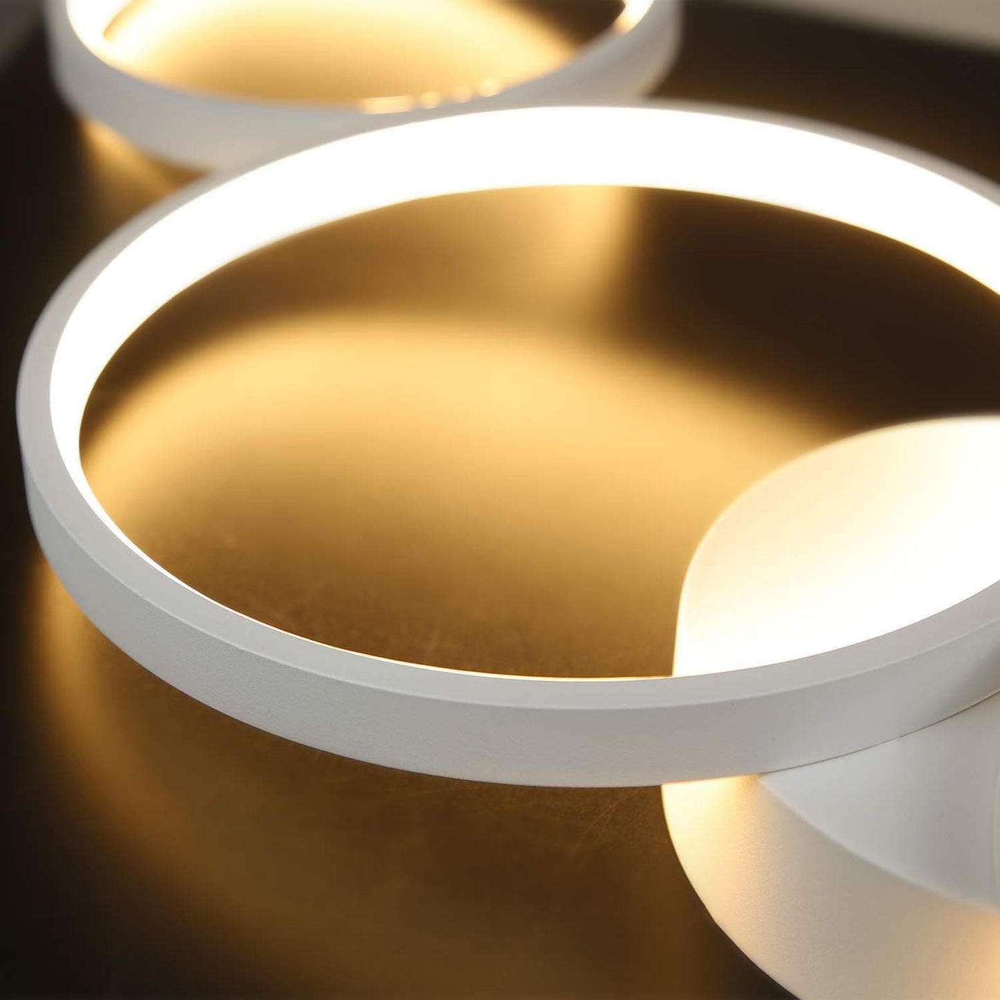 ZMH LED Deckenlampe Dimmbar Deckenleuchte: 4 Flammig Modern Wohnzimmerlampe 55W Ring Rund Wei? Schlafzimmerlampe mit Fernbedienung 88cm Design B¨¹rolampe f¨¹r Schlafzimmer Wohnzimmer B¨¹ro K¨¹che