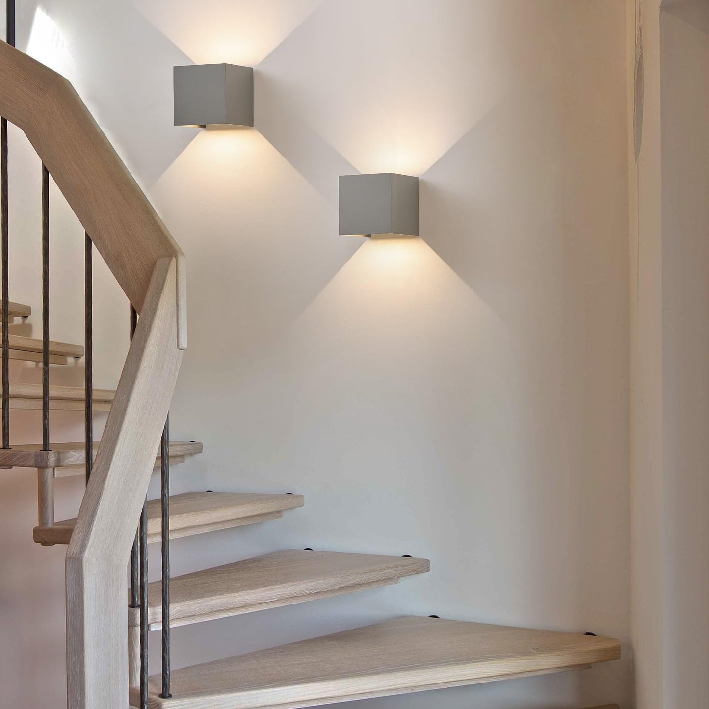 ZMH LED Wandleuchte Aussen Wandlampe innen - 4 St¨¹ck Au?enwandleuchten Up Down Leuchte Aussen 5 W IP65 Wasserdicht Au?enlampe Wand Wandbeleuchtung Grau Au?enleuchte Wandstrahler f¨¹r Hauswa