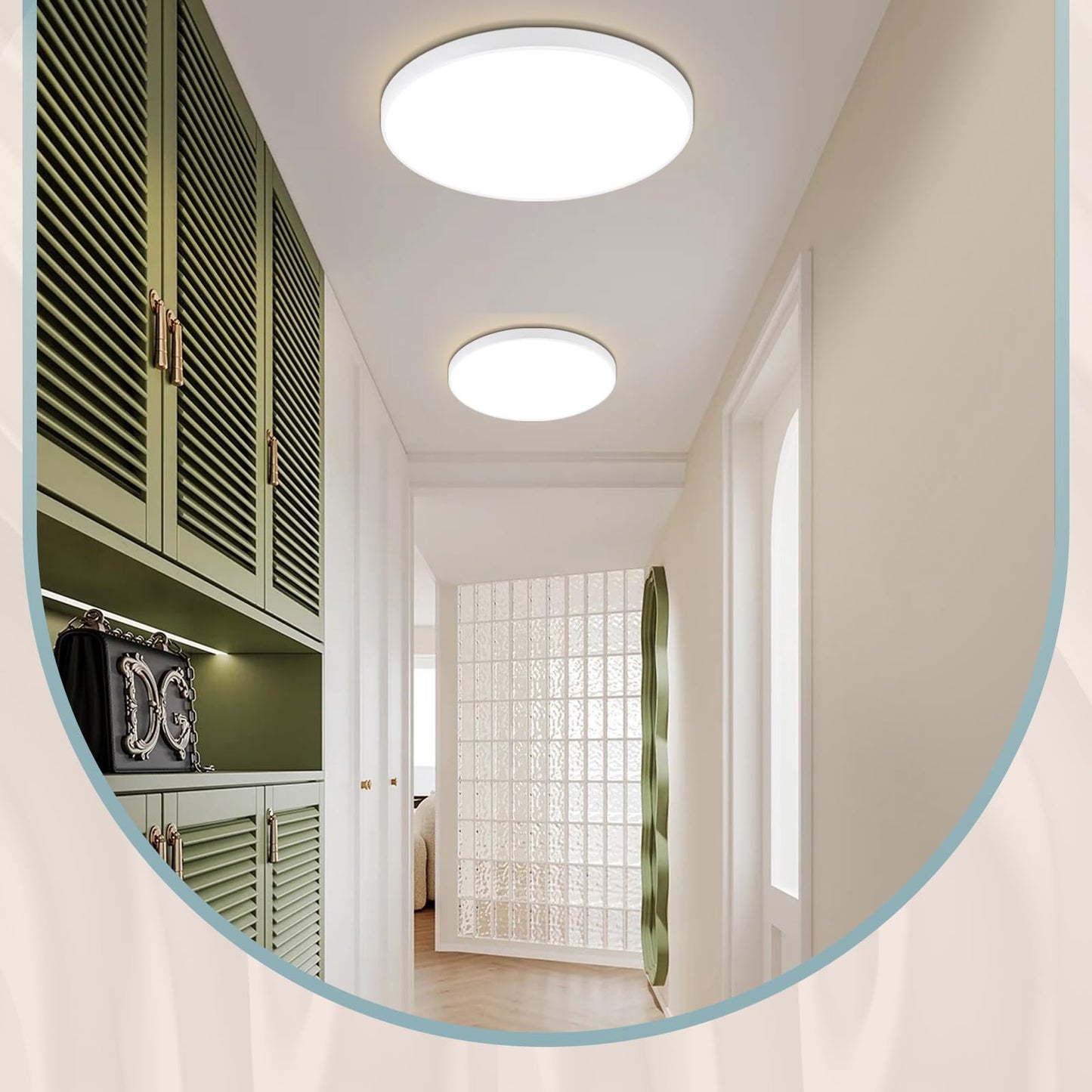 ZMH Deckenlampe LED Deckenleuchte Flach - Badezimmerlampe K¨¹chenlampe12W IP44 Flurlampe Kellerlampe ?21cm Rund Schlafzimmerlampe Warmwei? Wohnzimmer Schlafzimmer Flur B¨¹ro K¨¹che Bad