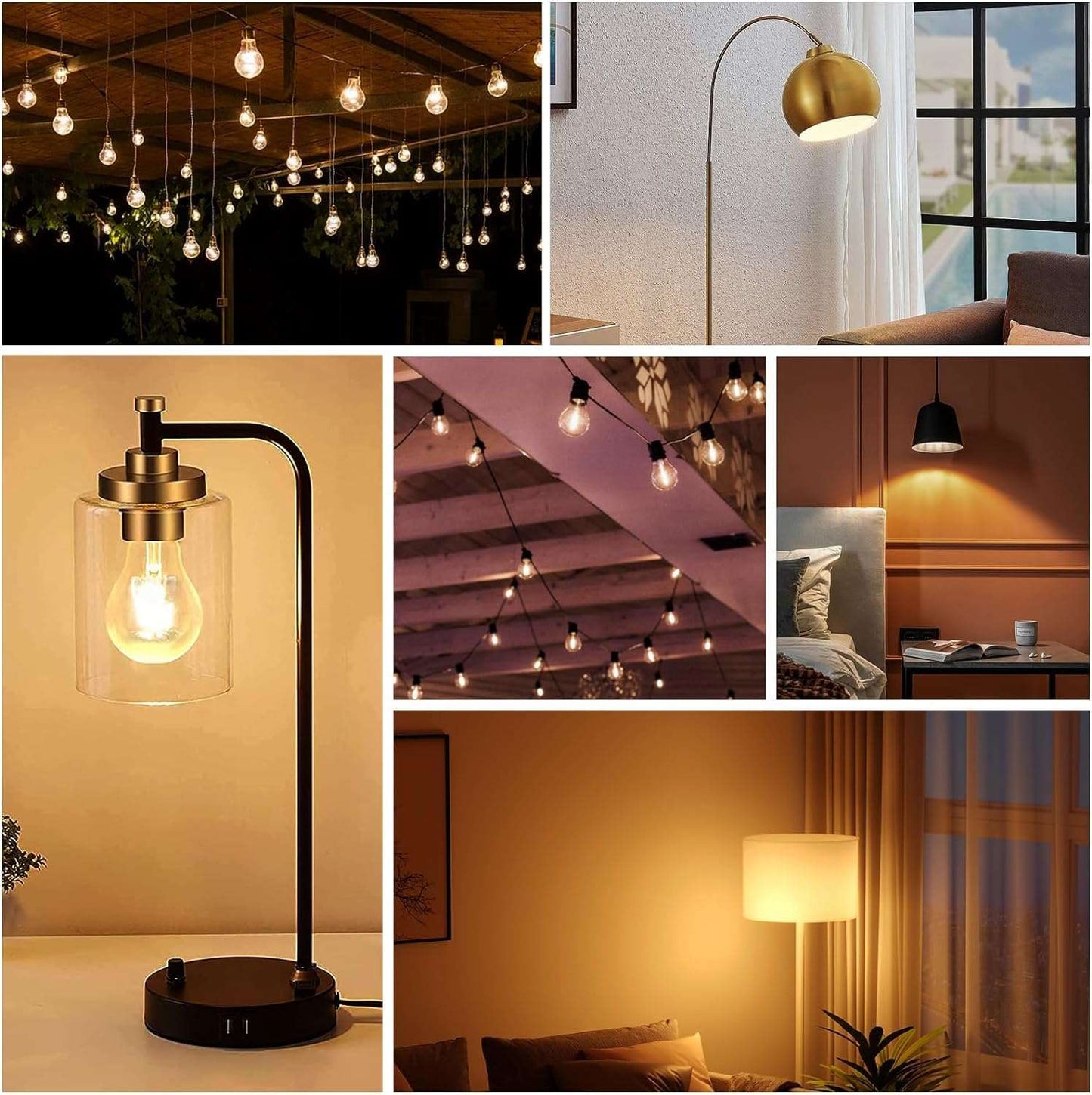 ZMH 6¡Á LED E27 Gl¨¹hbirne: A60 Warmweiss Lampe Vintage Leuchtmittel 4W 2700K Edison Gl¨¹hlampe Retro Filament Birnen Bulb Energiesparlampe f¨¹r Haus Caf¨¦ Bar nicht Dimmbar